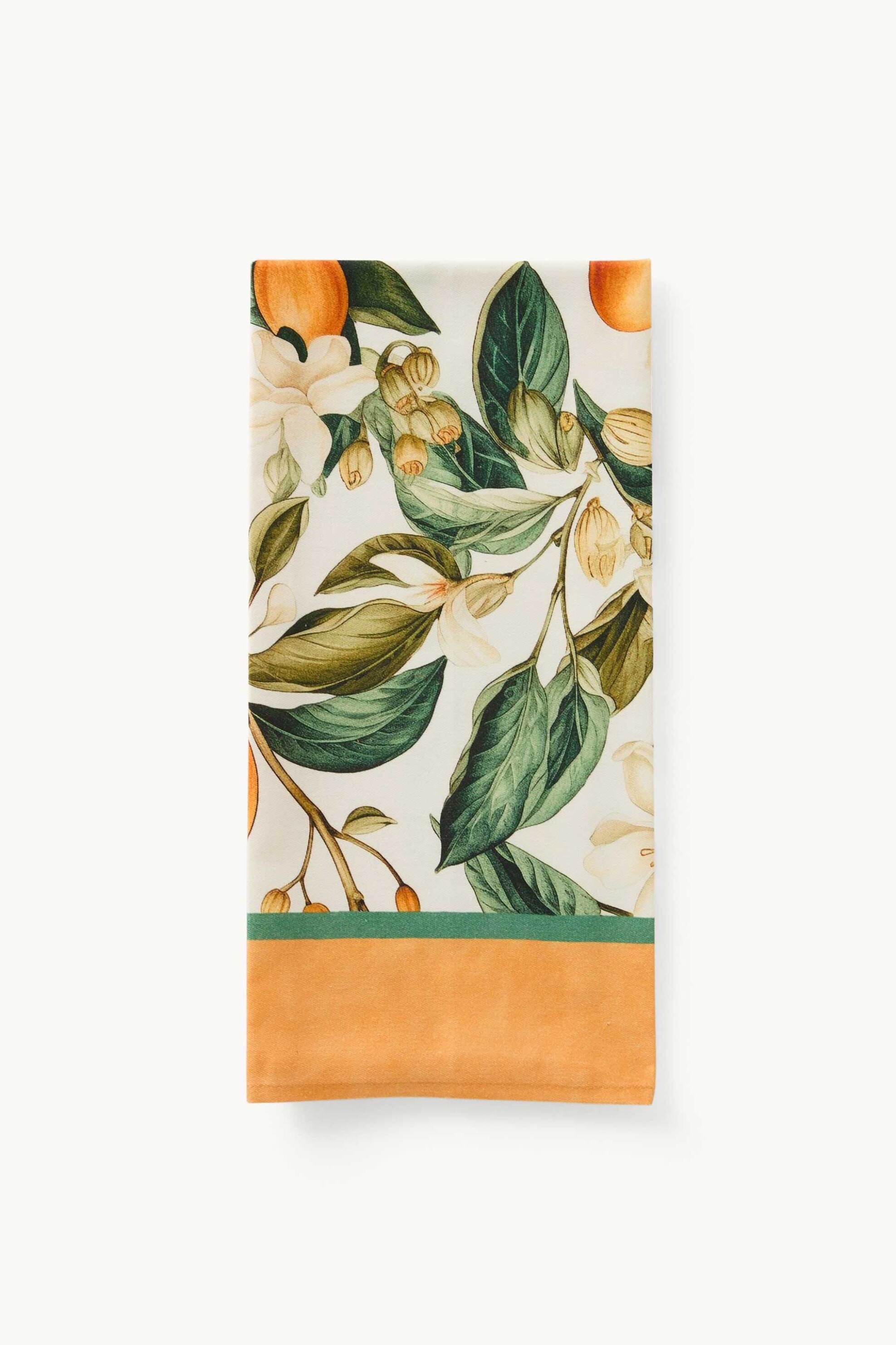 Coincasa πετσέτα κουζίνας με στάμπα floral 72 x 51 cm - 006812534 Εκρού