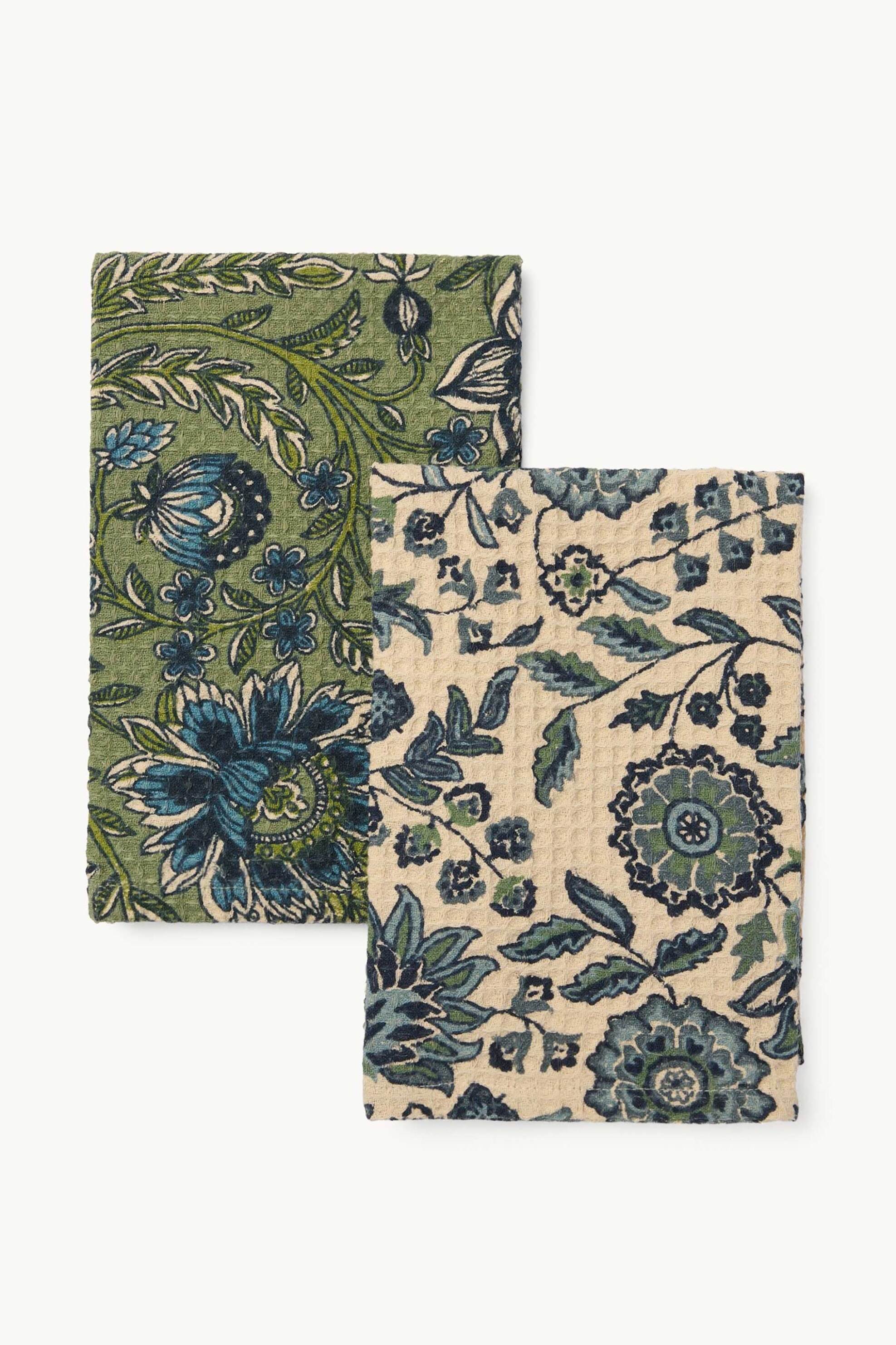 Coincasa σετ βαμβακερές πετσέτες με waffle pattern (2 τεμάχια) - 006813313 Πράσινο Σκούρο