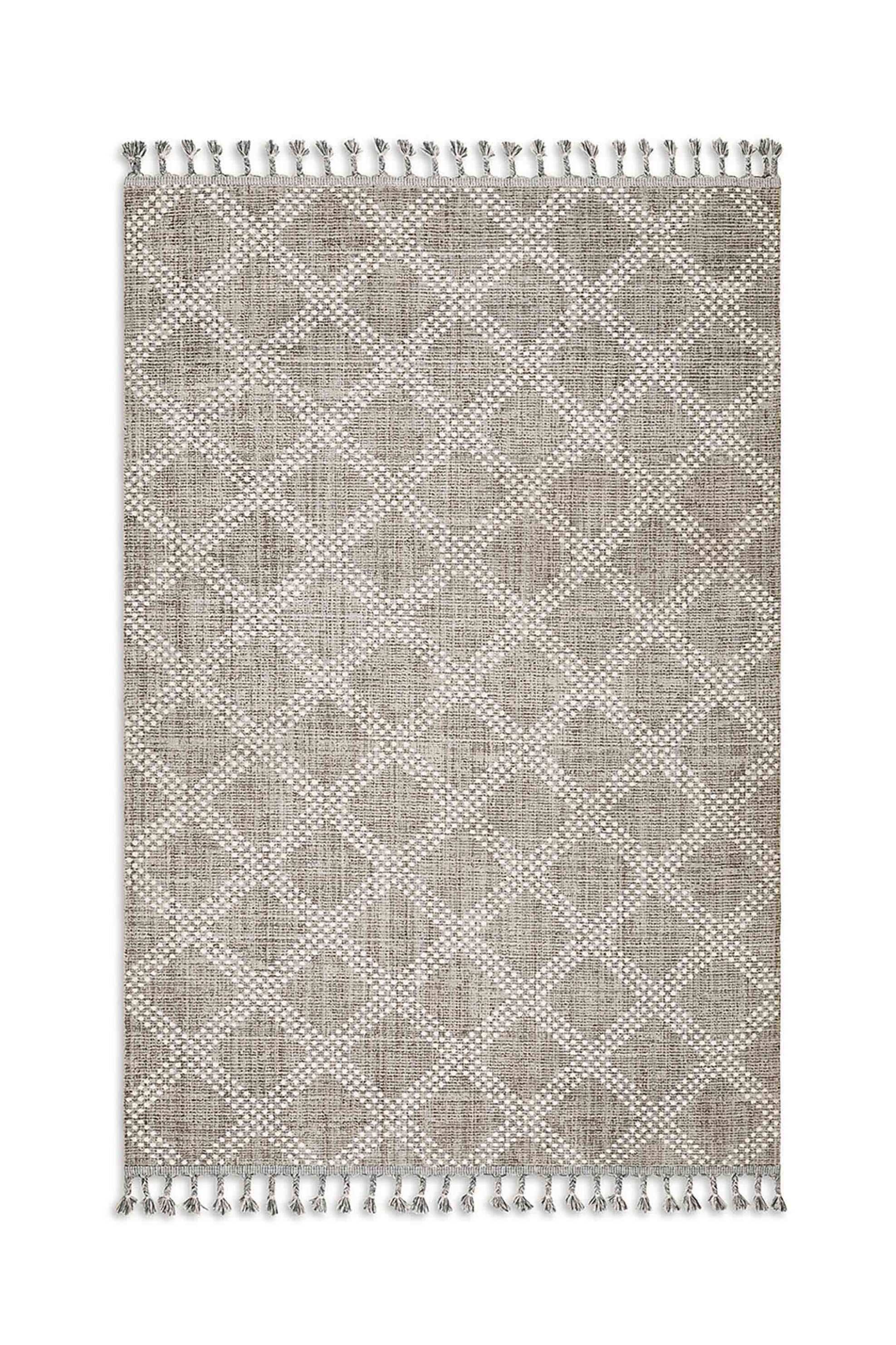 Coincasa χαλί με contrast geometric pattern και κρόσσια στο τελείωμα 180 x 120 cm - 007383717 Γκρι 2-7055003338|EE1793|