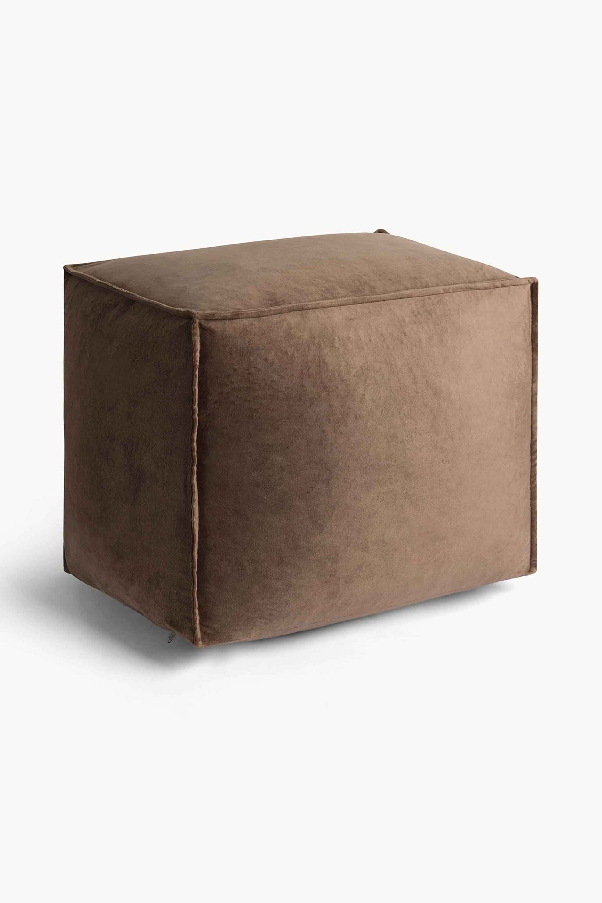 COINCASA Coincasa βελούδινο πουφ μονόχρωμο 40 x 50 x 40 cm - 007467477 Καφέ