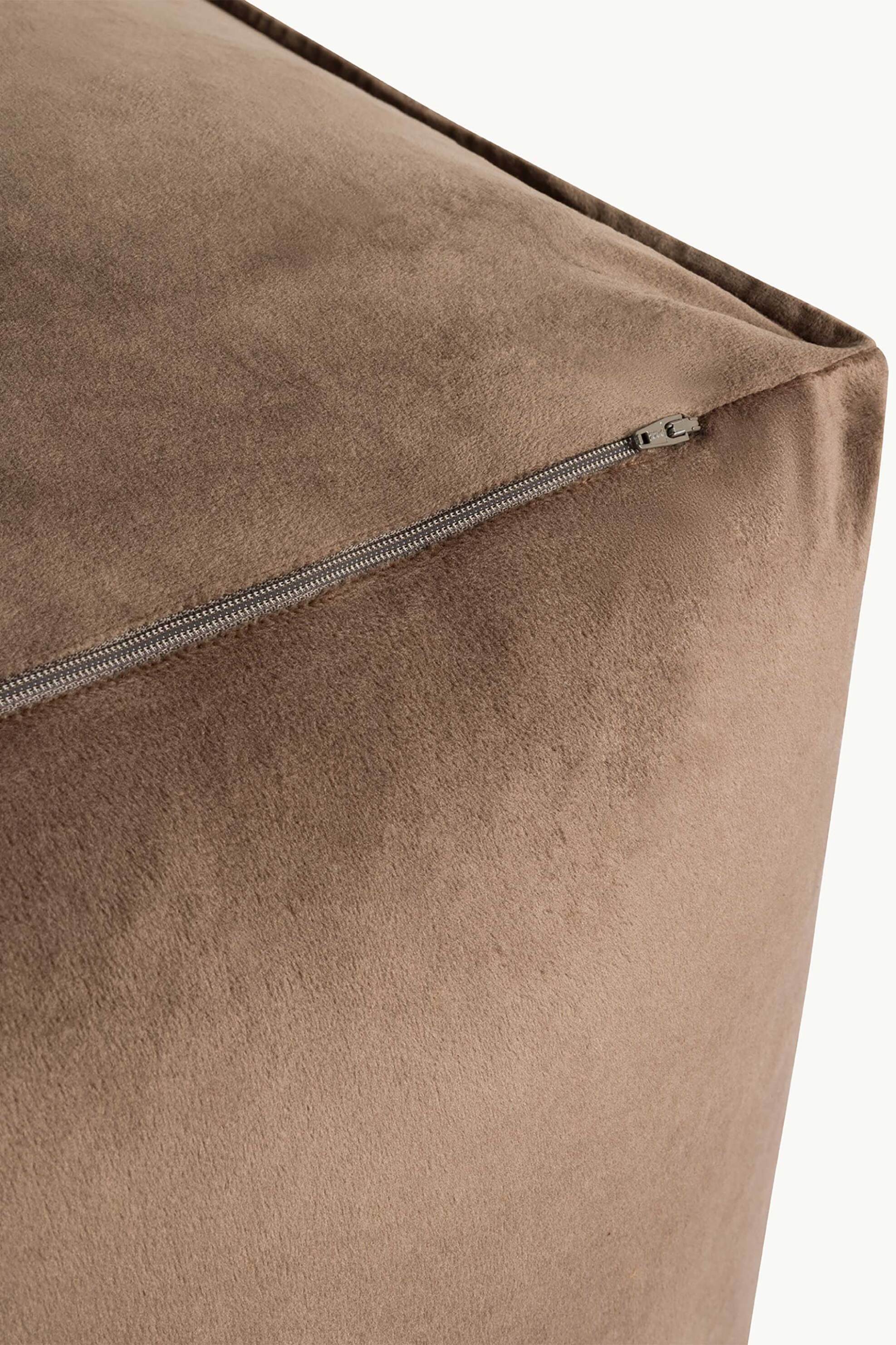 Coincasa βελούδινο πουφ μονόχρωμο 40 x 50 x 40 cm - 007467477 Καφέ φωτογραφία