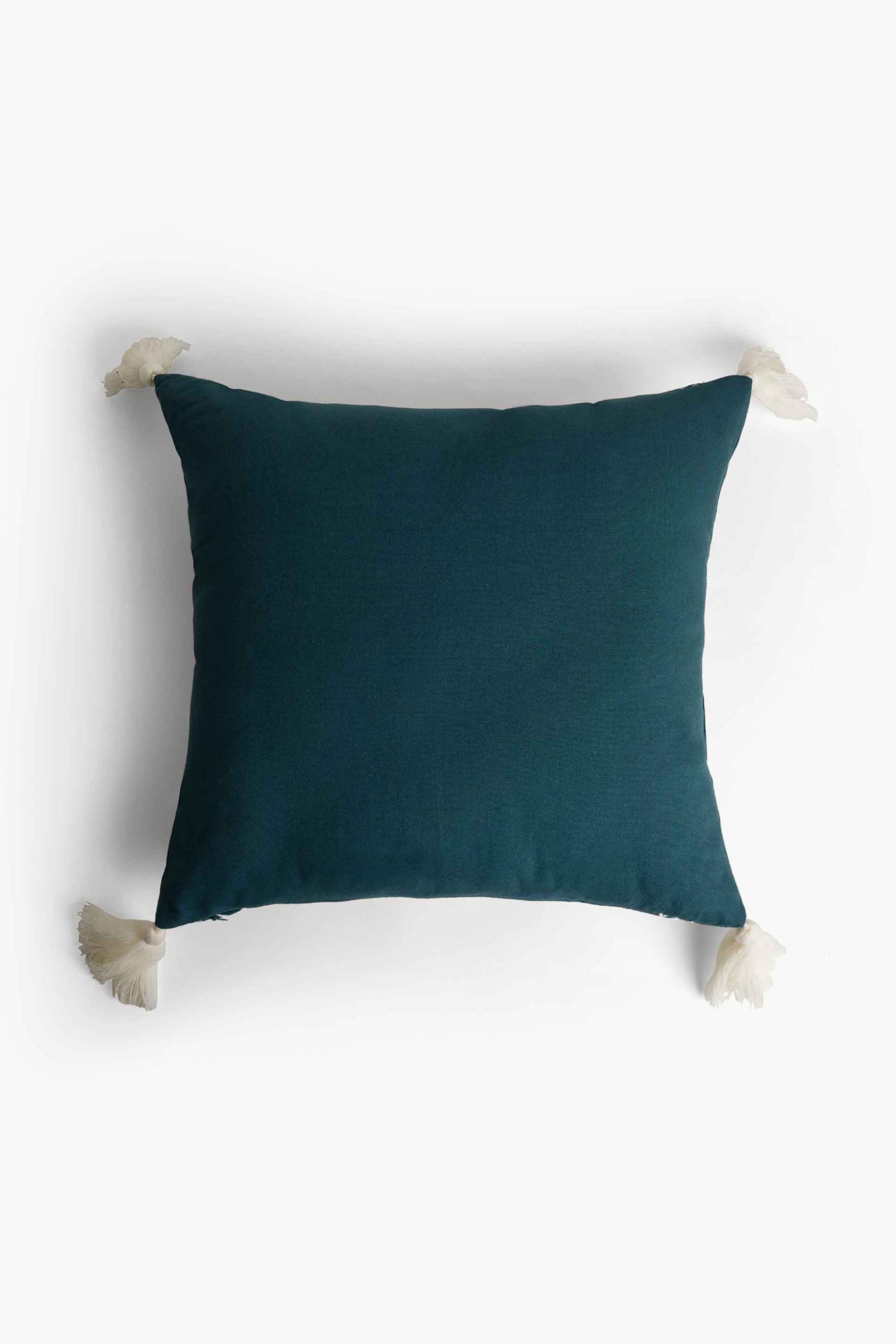 Coincasa διακοσμητικό μαξιλάρι με κεντημένους φοίνικες 45 x 45 cm - 007475380 Πετρόλ φωτογραφία