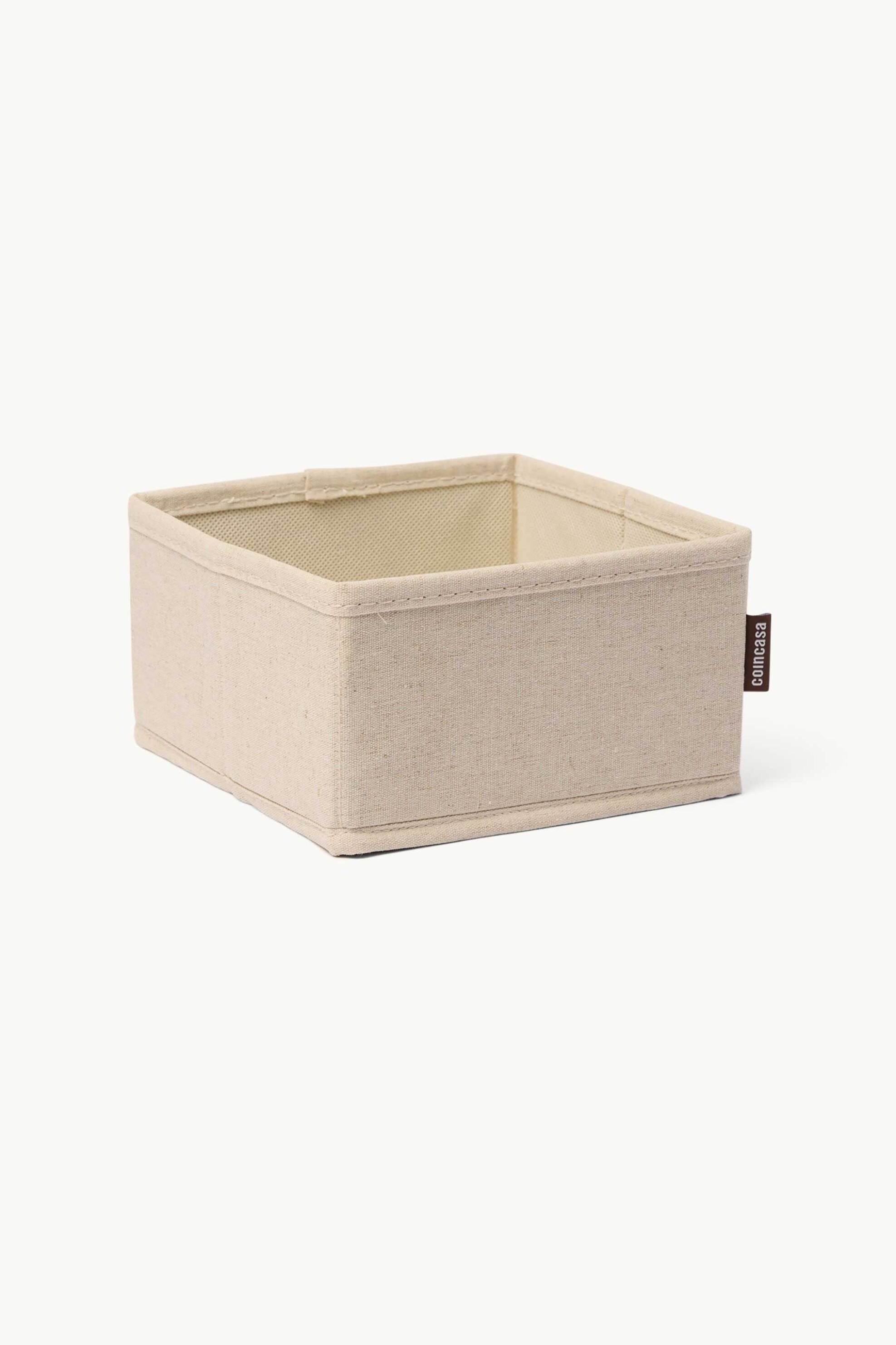 Coincasa υφασμάτινο κουτί αποθήκευσης 18 x 18 x 10 cm - 006813905 Μπεζ