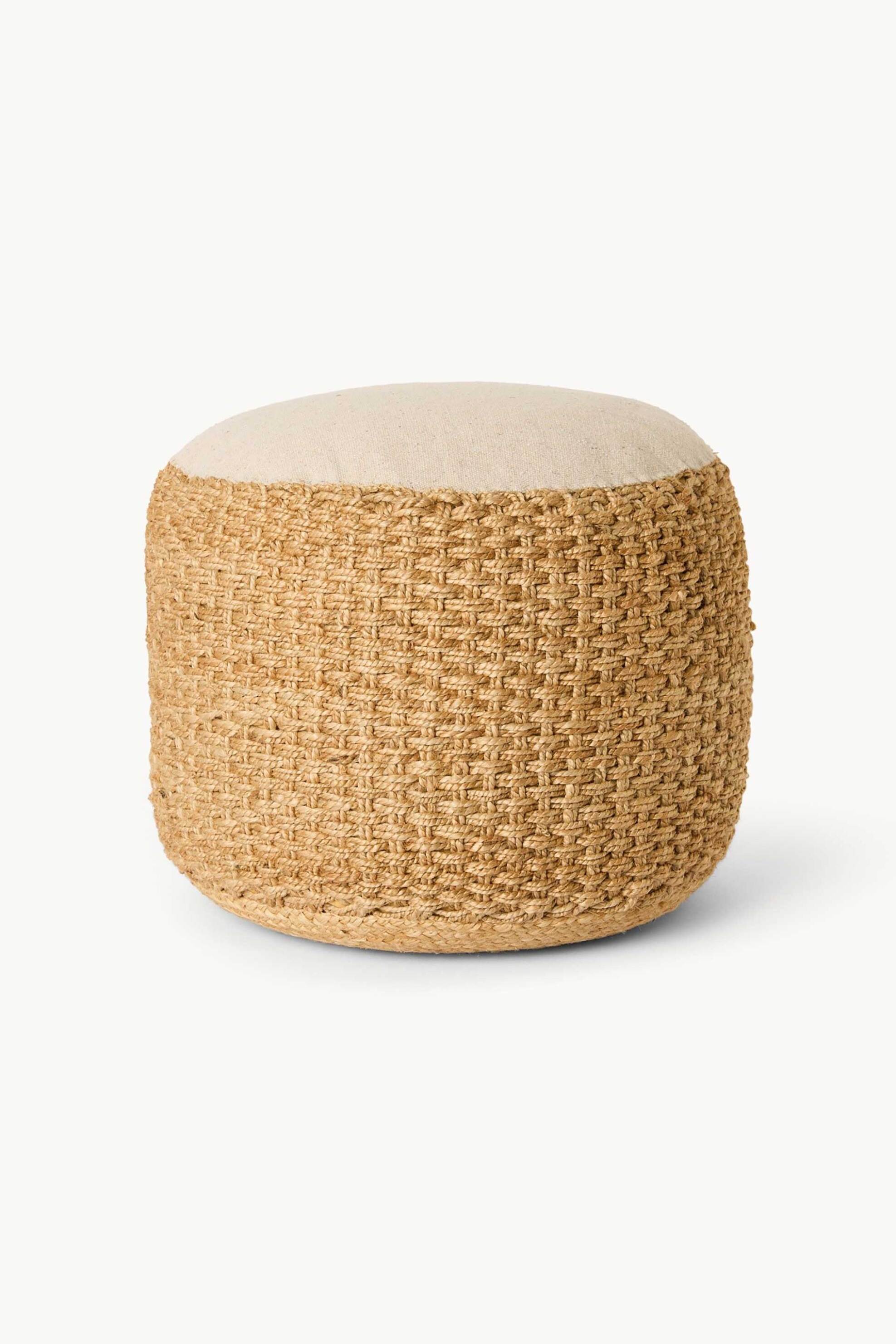 Coincasa στρογγυλό πουφ 40 x 40 x 50 cm - 006813390 Μπεζ