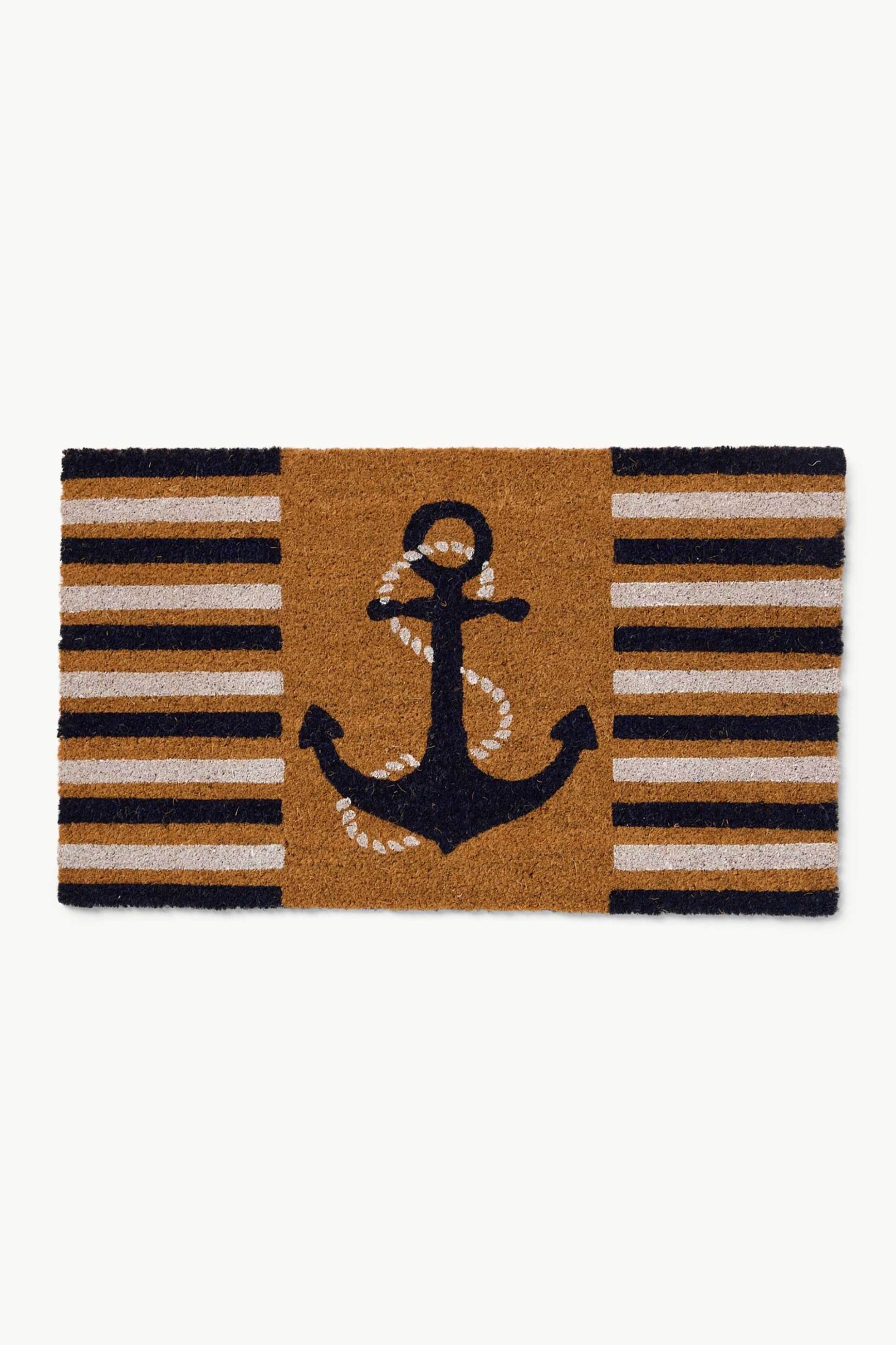 Coincasa χαλάκι εξώπορτας με σχέδιο άγκυρα 73 x 43 cm - 006813049 Καφέ