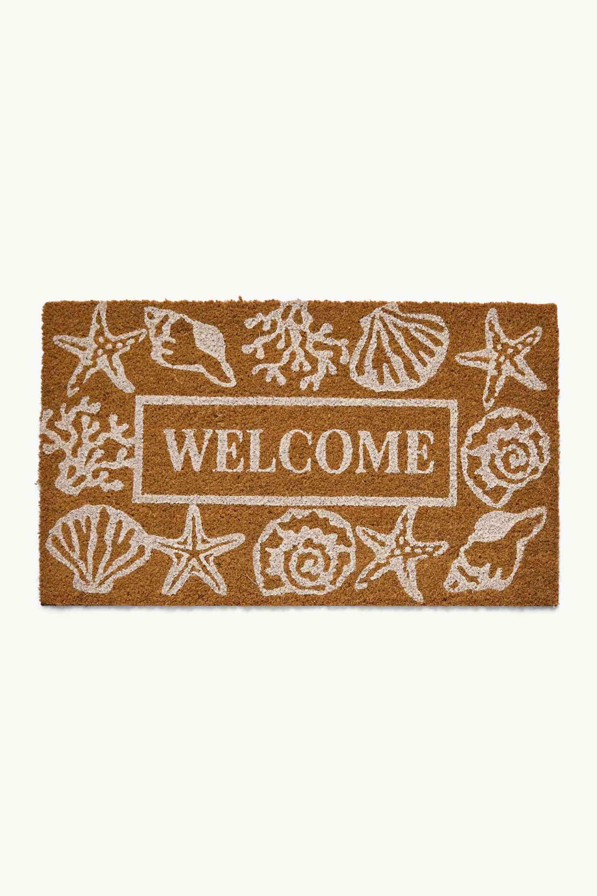 Coincasa χαλάκι εξώπορτας με σχέδιο κοχύλια 73 x 43 cm - 006813289 Καφέ