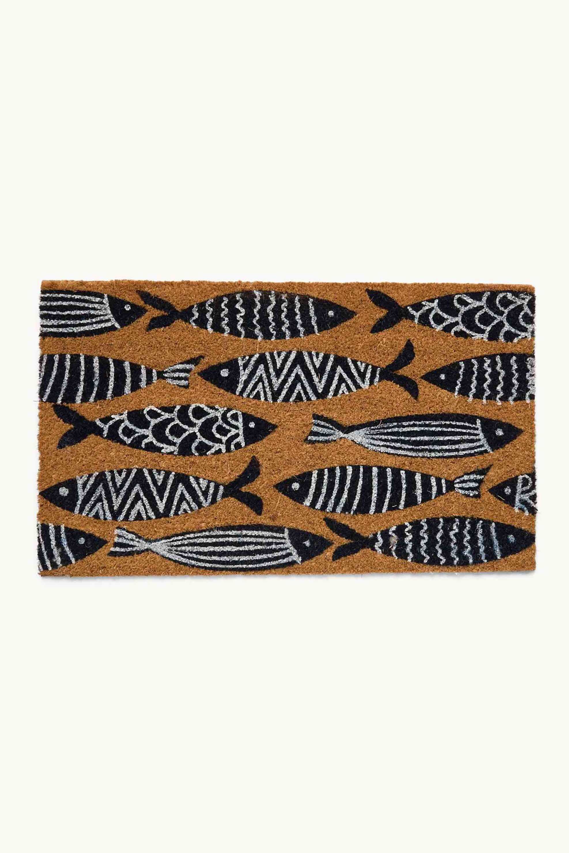 Coincasa χαλάκι εξώπορτας με σχέδιο ψάρια 73 x 43 cm - 006813288 Καφέ