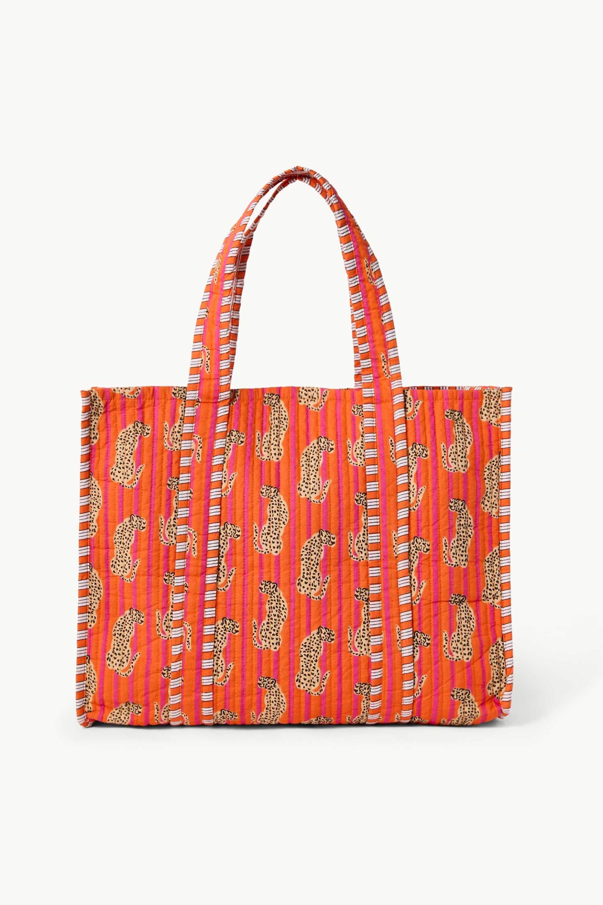 Coincasa γυναικεία τσάντα shopper με leopard print - 006816400 Πορτοκαλί