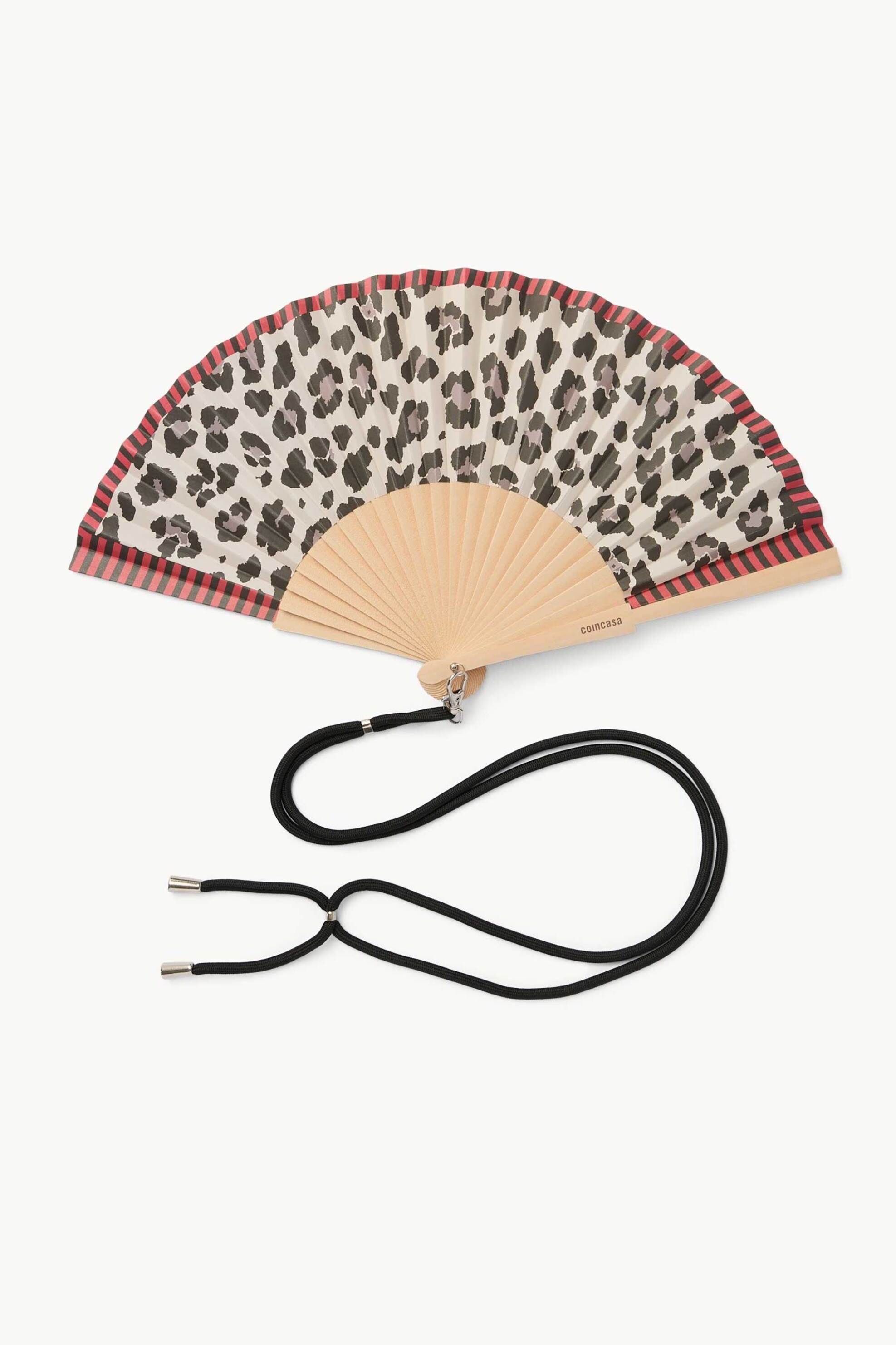 COINCASA Coincasa ξύλινη βεντάλια με animal print - 006816615 Μπεζ