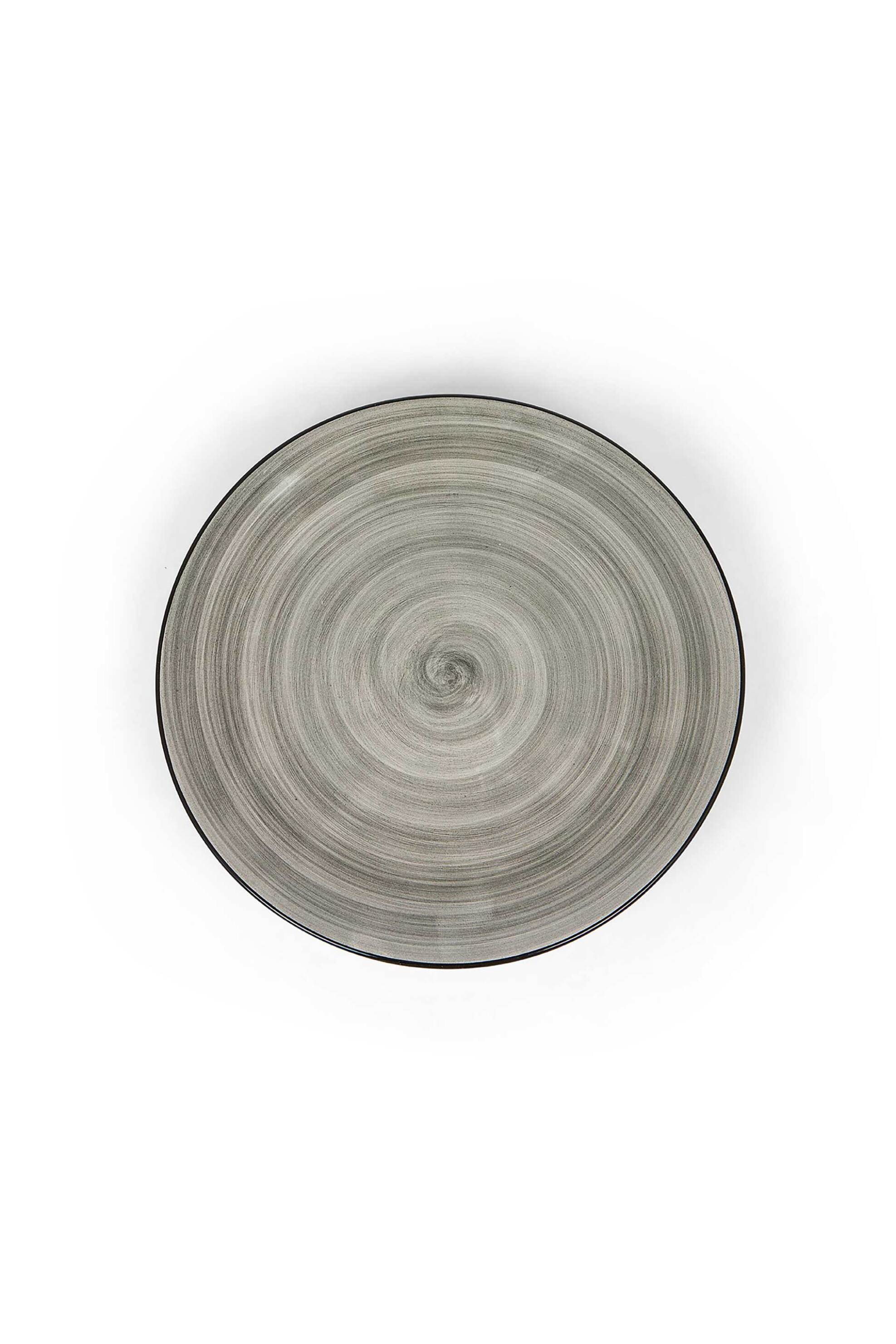 Coincasa κεραμικό πιάτο φαγητού με γραμμικό σχέδιο 28 cm - 007373998 Γκρι