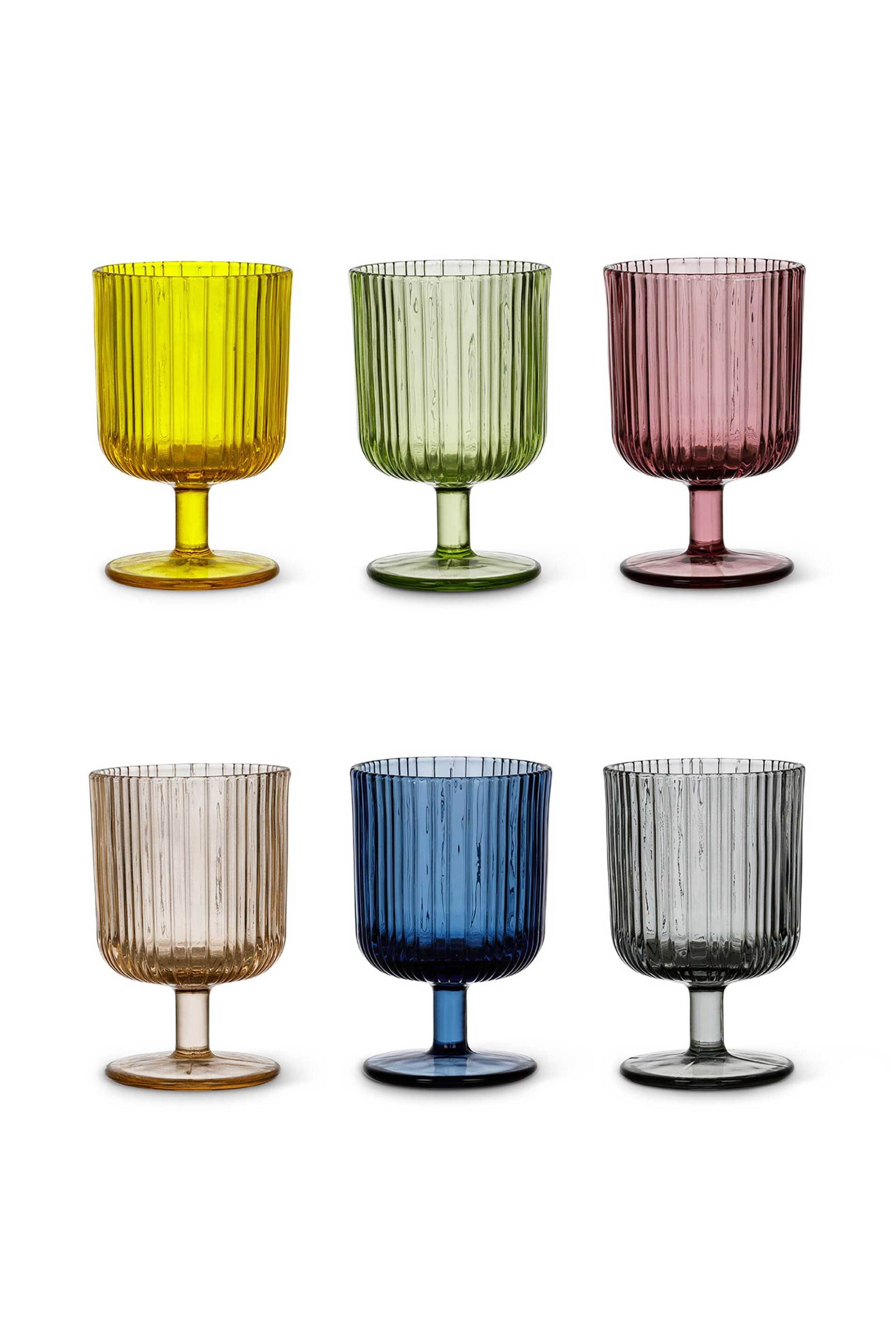 Coincasa σετ γυάλινα ποτήρια χρωματιστά 6 x 12,5 x 8,5 cm - 007387898 Πολύχρωμο