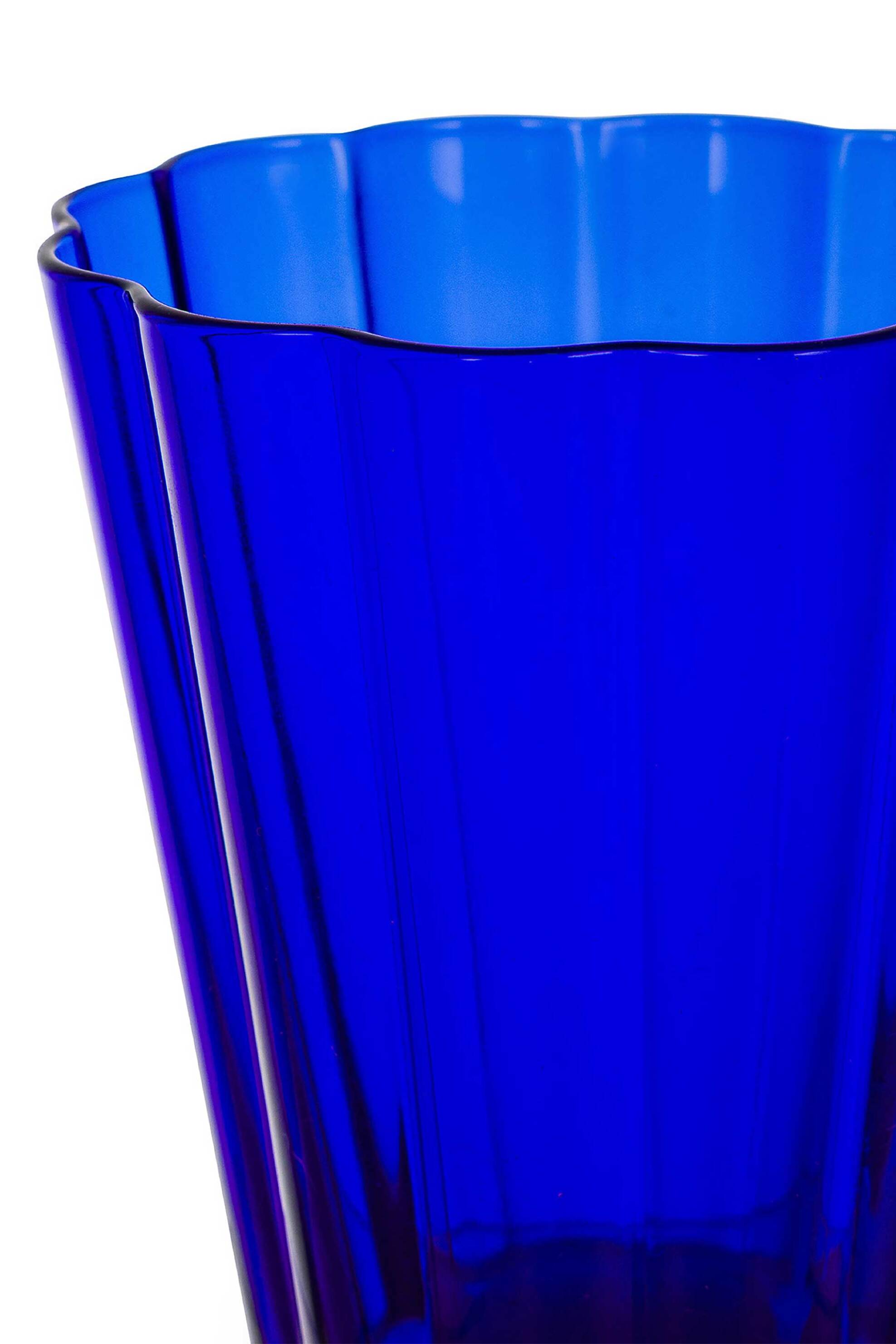 Coincasa γυάλινο ποτήρι νερού με ανάγλυφο σχέδιο 8,5 x 10 cm - 007457462 Μπλε φωτογραφία