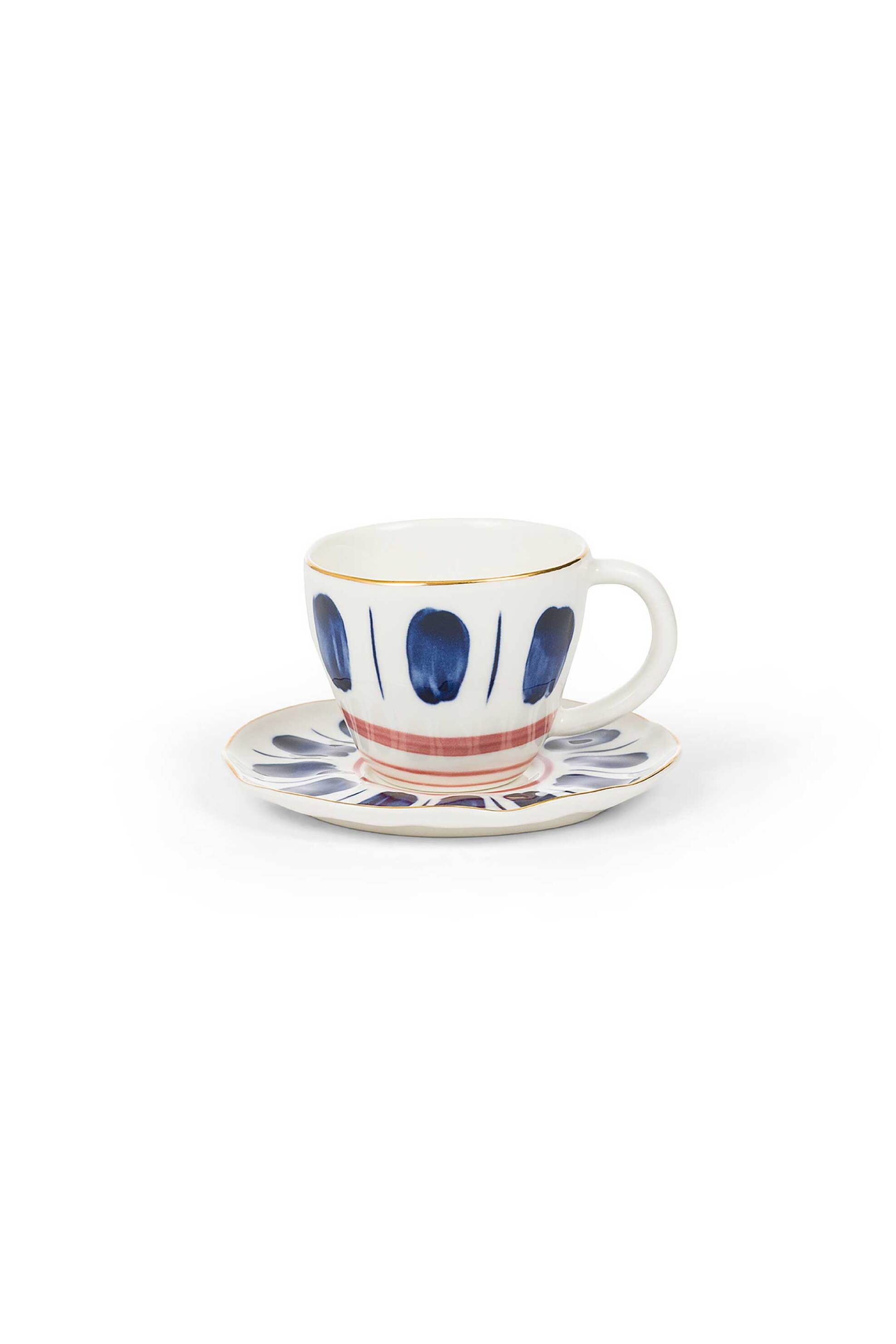 Coincasa πορσελάνινο φλιτζάνι καφέ με πιατάκι "Be Unique" 6 x 8 cm - 007459775 Λευκό