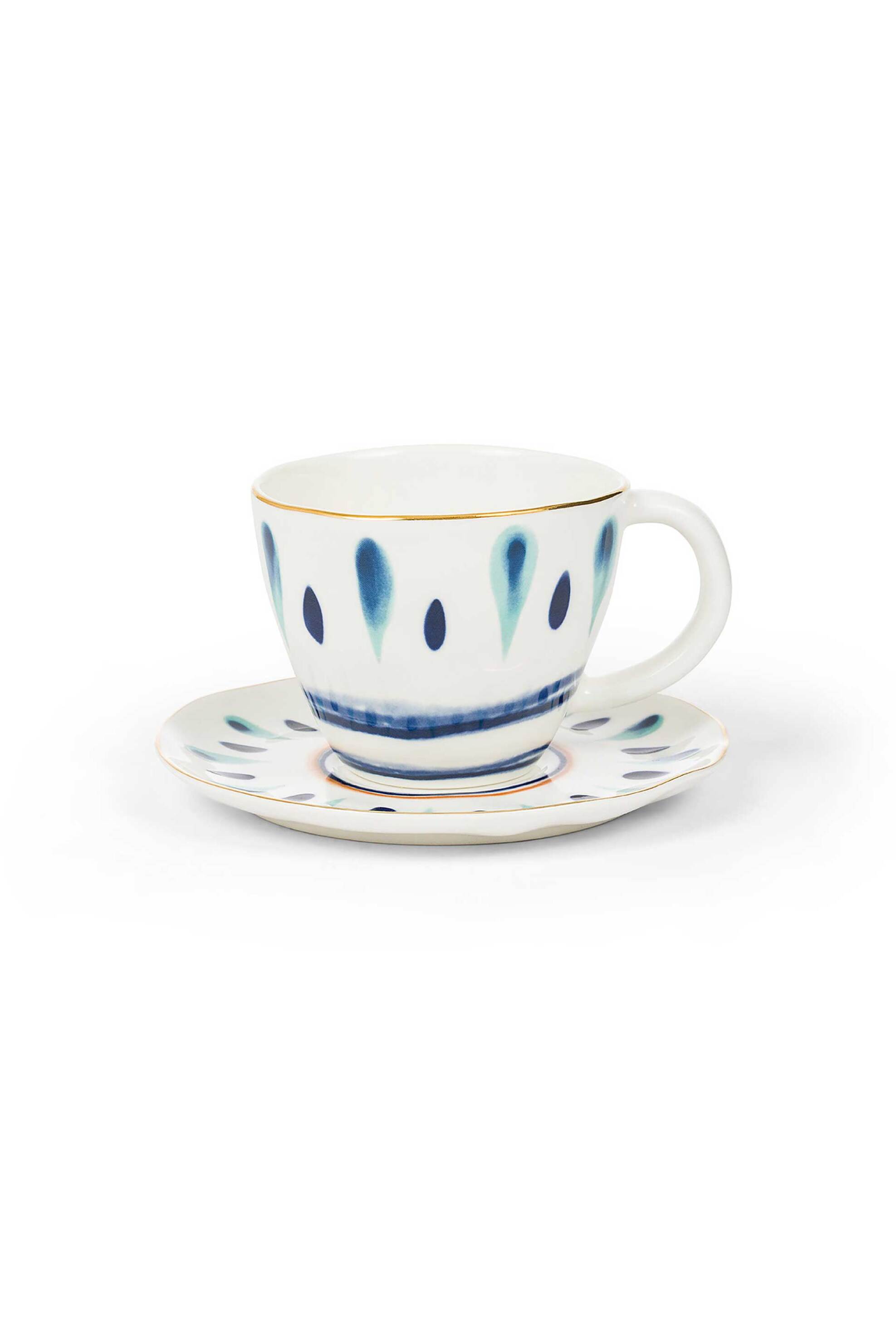 Coincasa πορσελάνινο φλιτζάνι καφέ με πιατάκι "Be Unique" 8,5 x 10 cm - 007459776 Λευκό