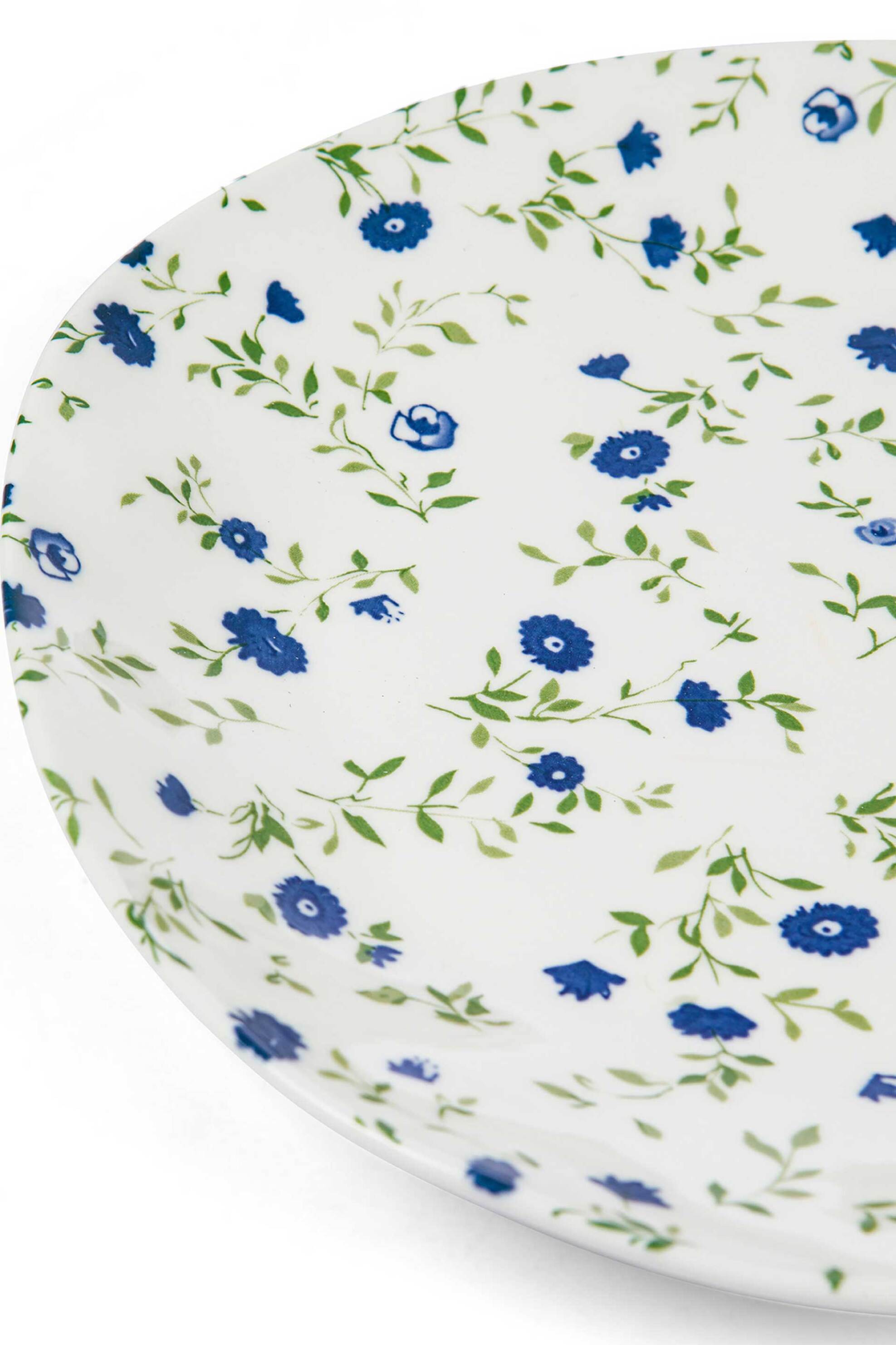 Coincasa πορσελάνινο πιάτο φαγητού με flower motif 26 cm - 007368883 Λευκό φωτογραφία