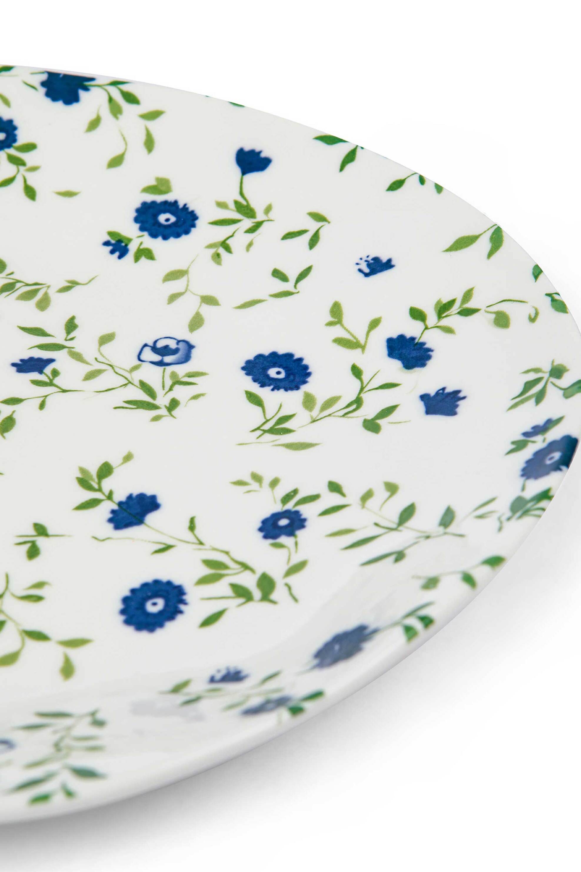 Coincasa πορσελάνινο πιάτο φρούτου με flower motif 21 cm - 007368898 Λευκό φωτογραφία