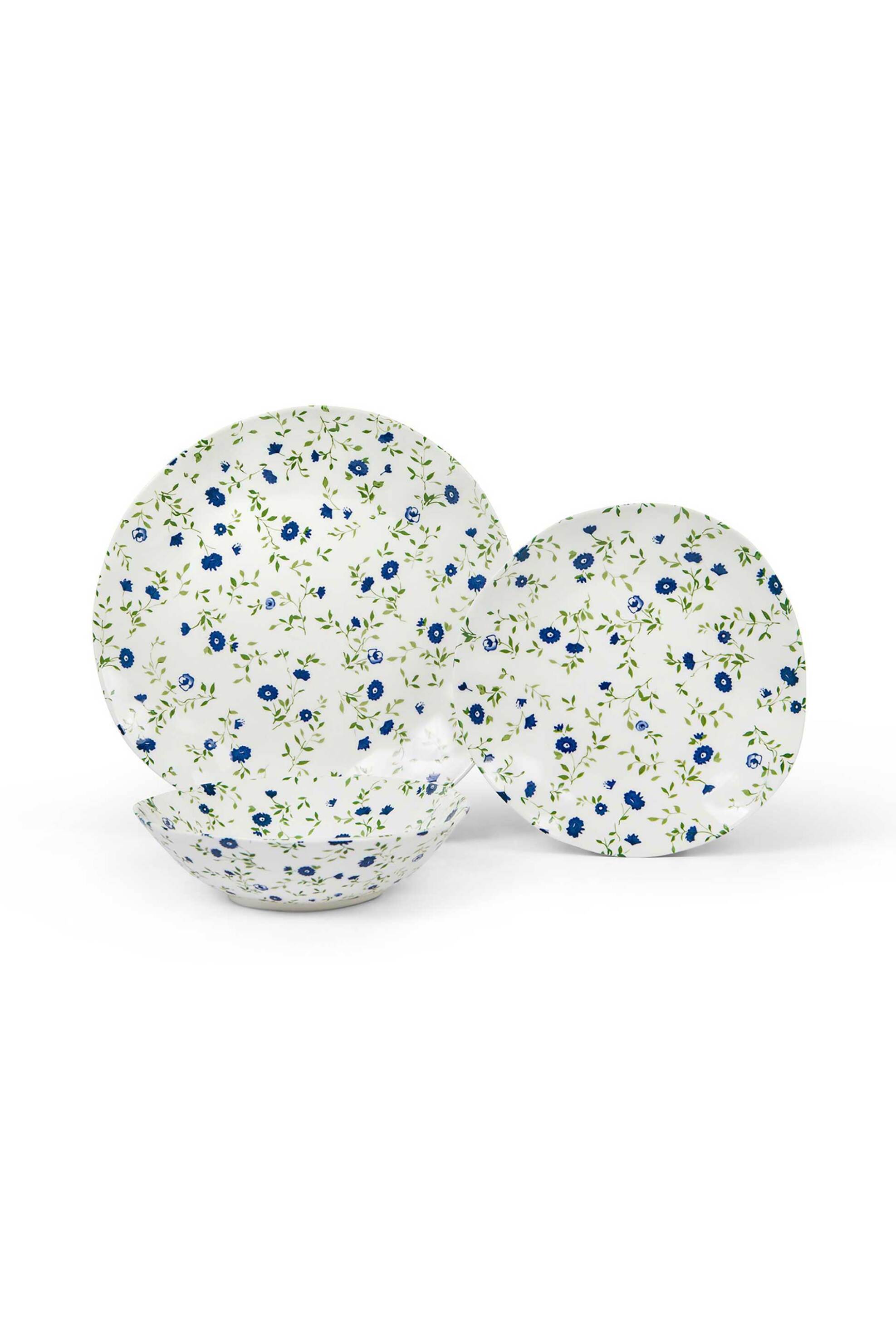 Coincasa πορσελάνινο πιάτο φρούτου με flower motif 21 cm - 007368898 Λευκό φωτογραφία