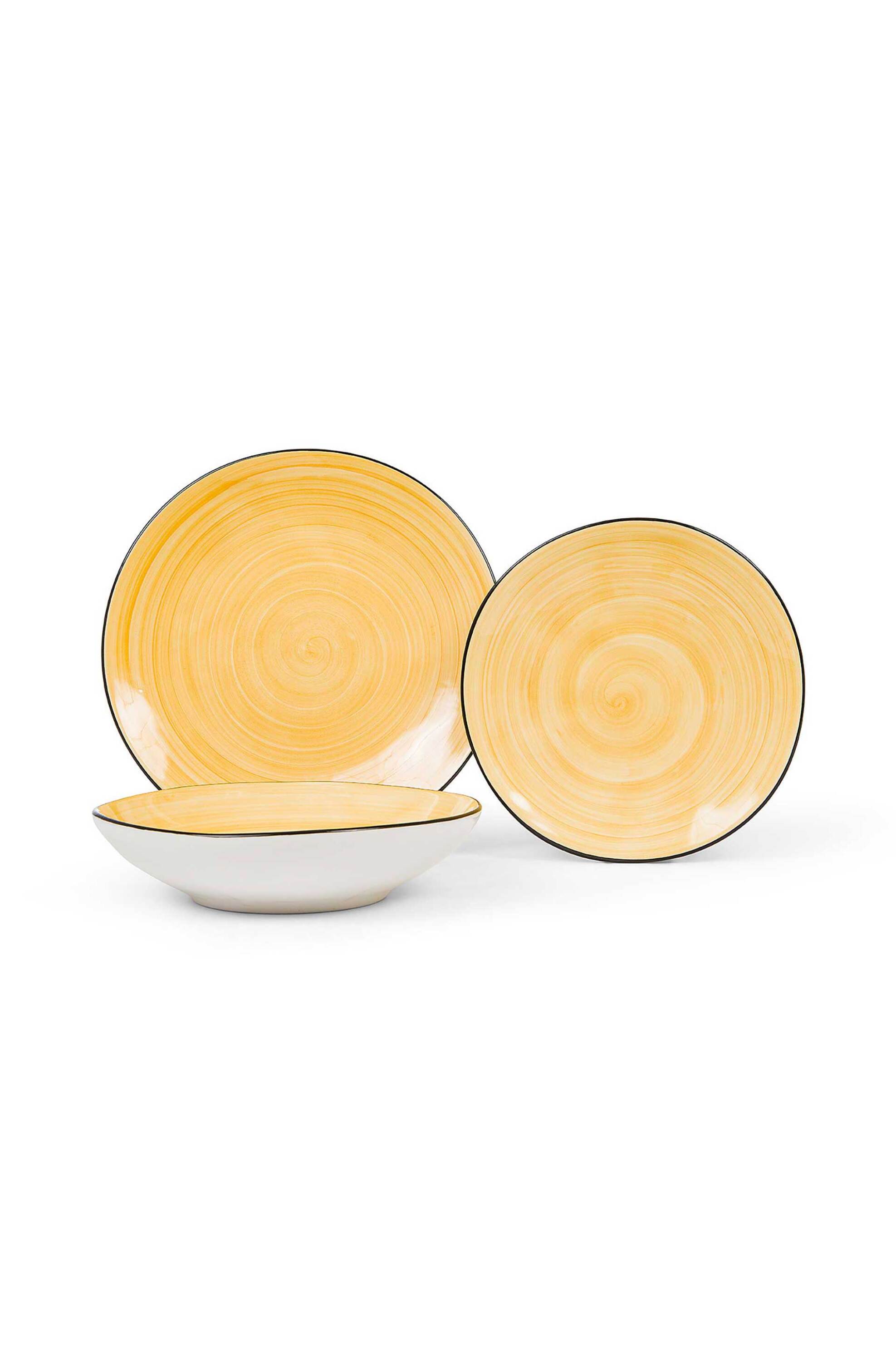 Coincasa κεραμικό πιάτο φαγητού "Tokyo" 28 cm - 007374006 Κίτρινο φωτογραφία