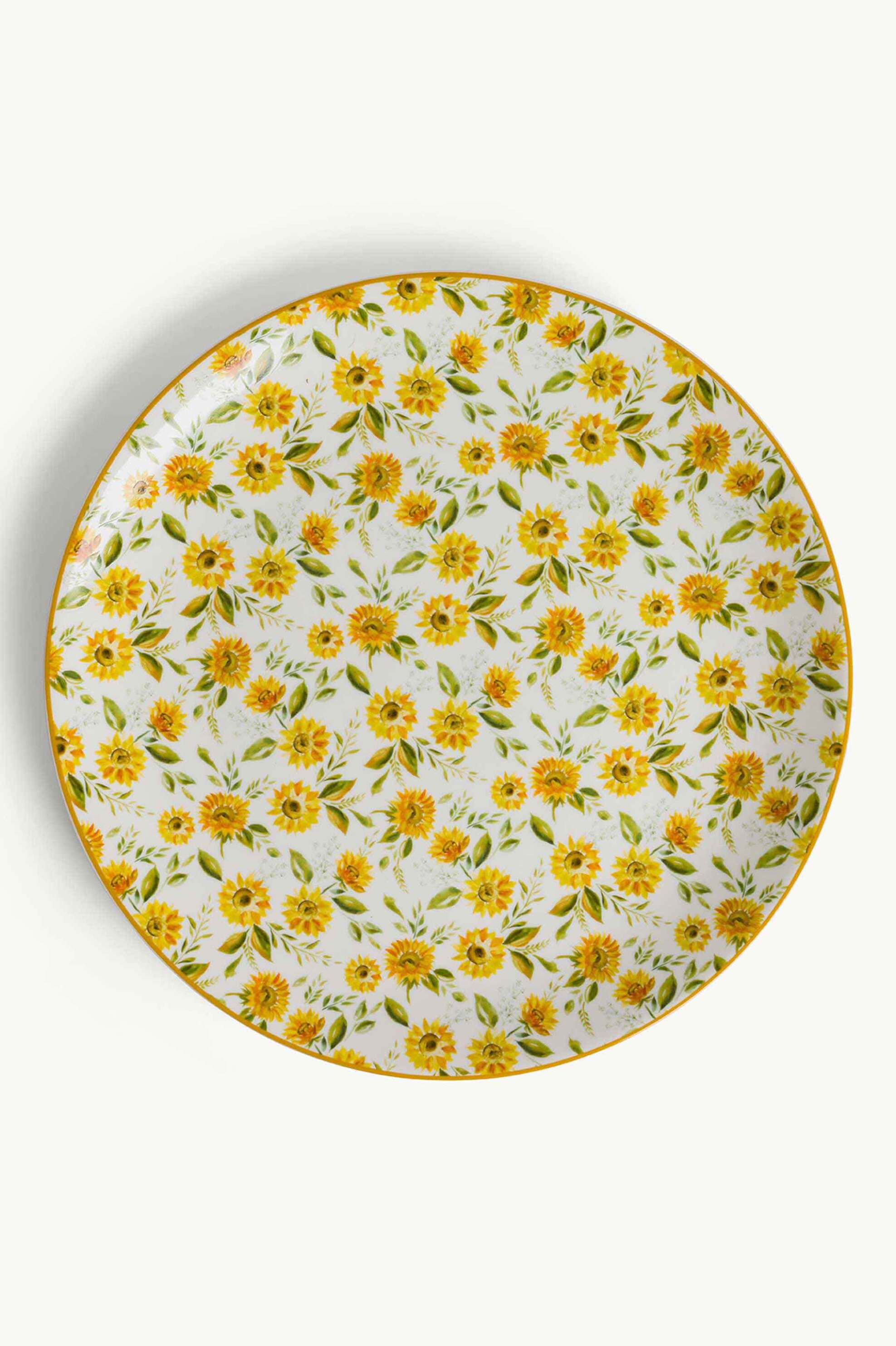 Coincasa πορσελάνινο πιάτο με floral print 33 cm - 007467375 Λευκό
