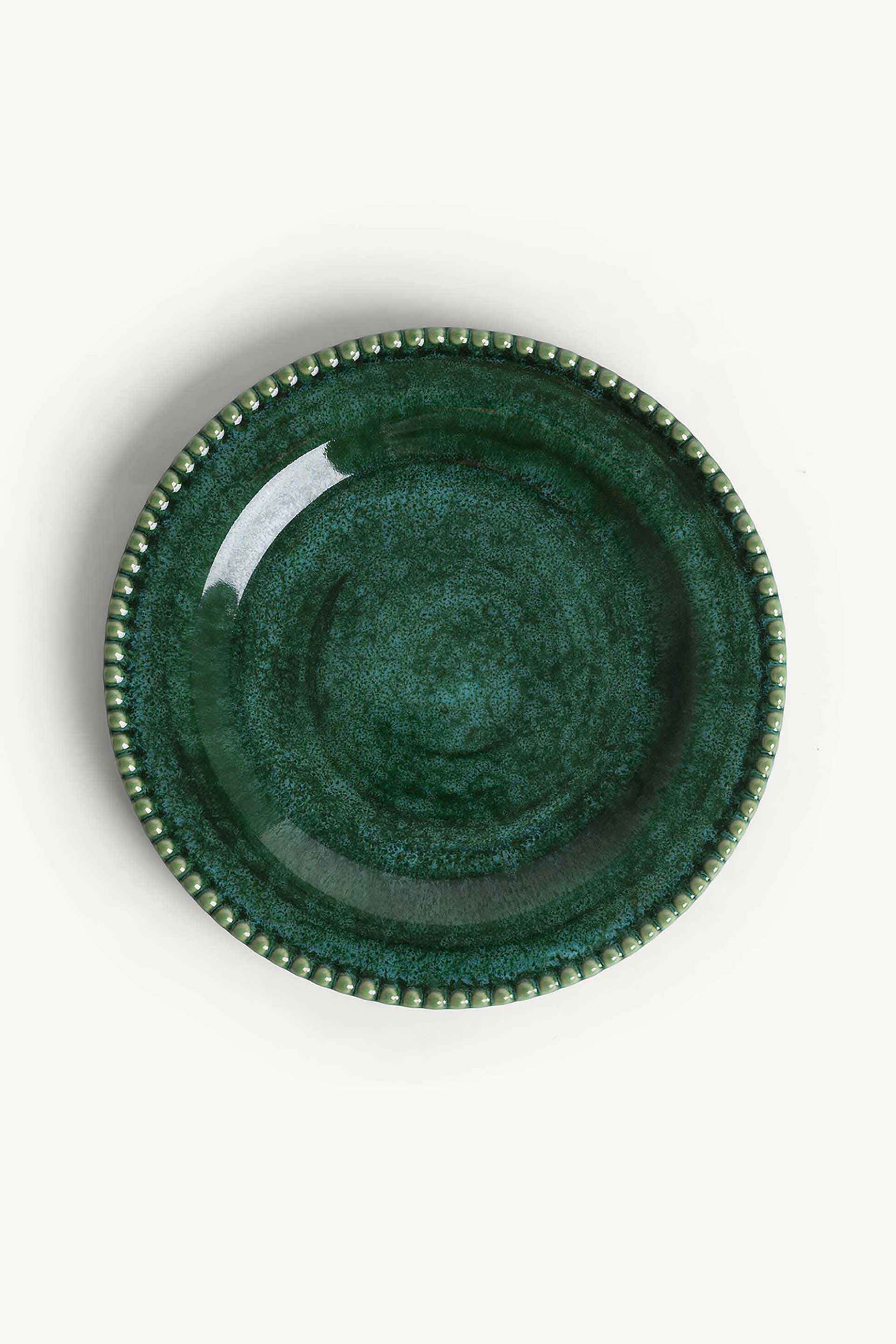 Coincasa κεραμικό πιάτο φρούτου 22,5 cm - 007462685 Πράσινο Σμαραγδί