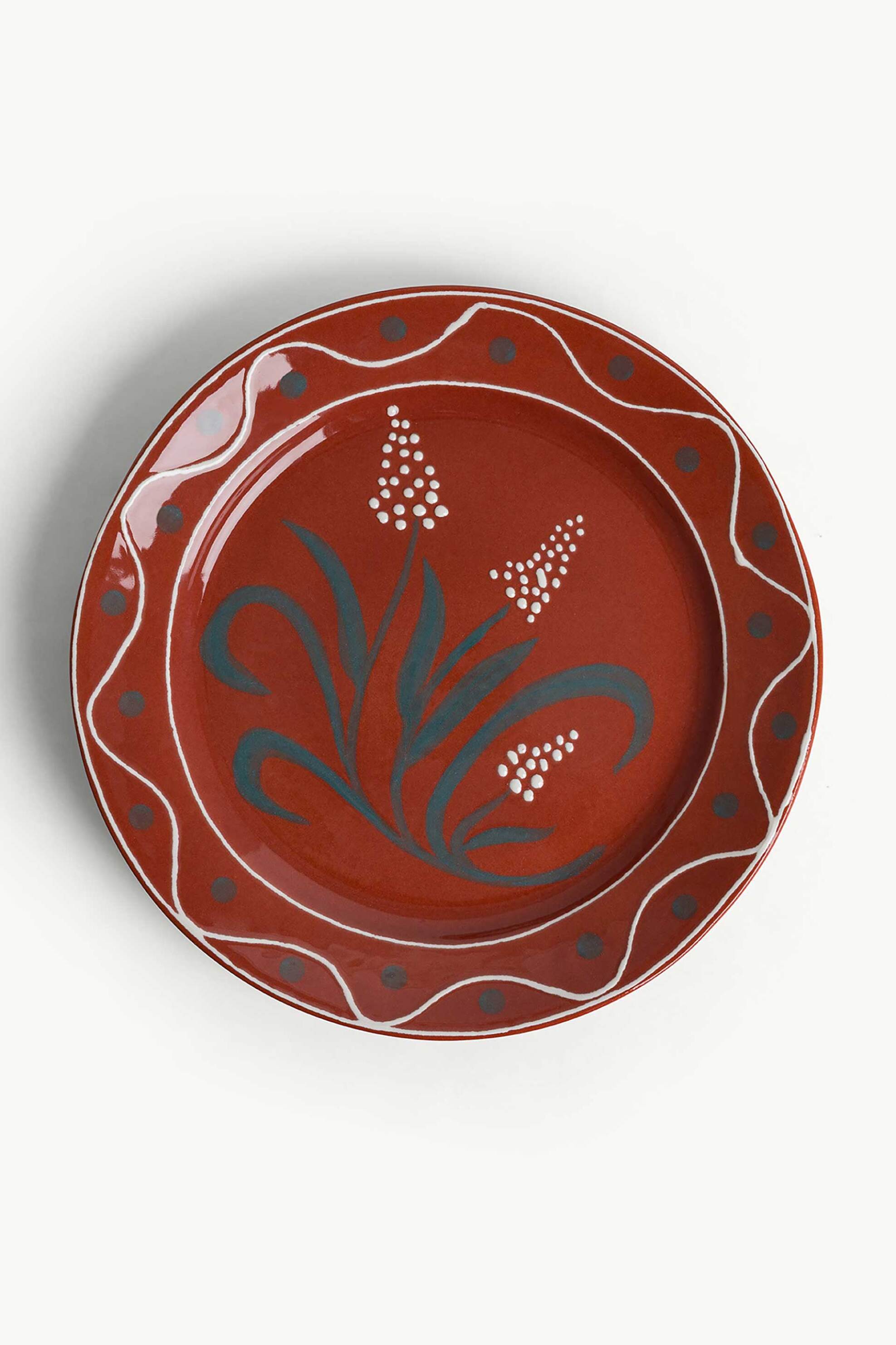 COINCASA Coincasa χειροποιήτο κεραμικό βαθύ πιάτο 28 cm - 007477414 Μπορντό