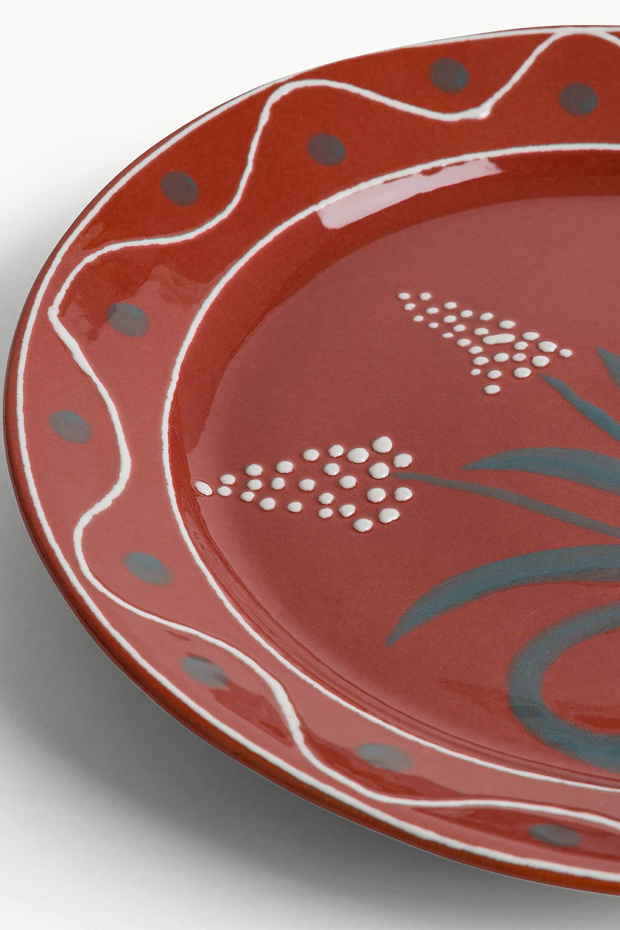 Coincasa χειροποιήτο κεραμικό βαθύ πιάτο 28 cm - 007477414 Μπορντό φωτογραφία