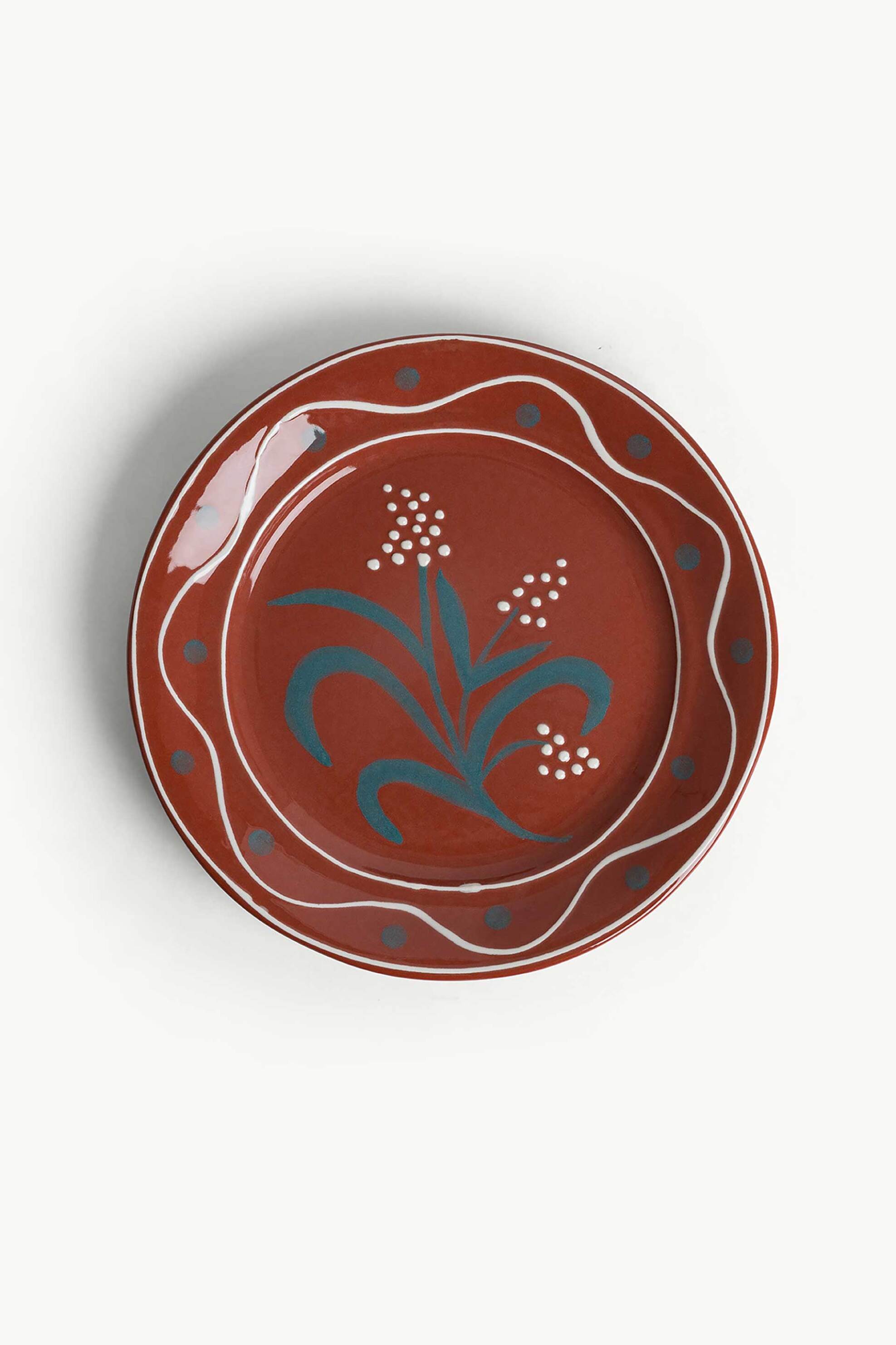 Coincasa κεραμικό πιάτο φρούτου 22 cm - 007477424 Κεραμιδί