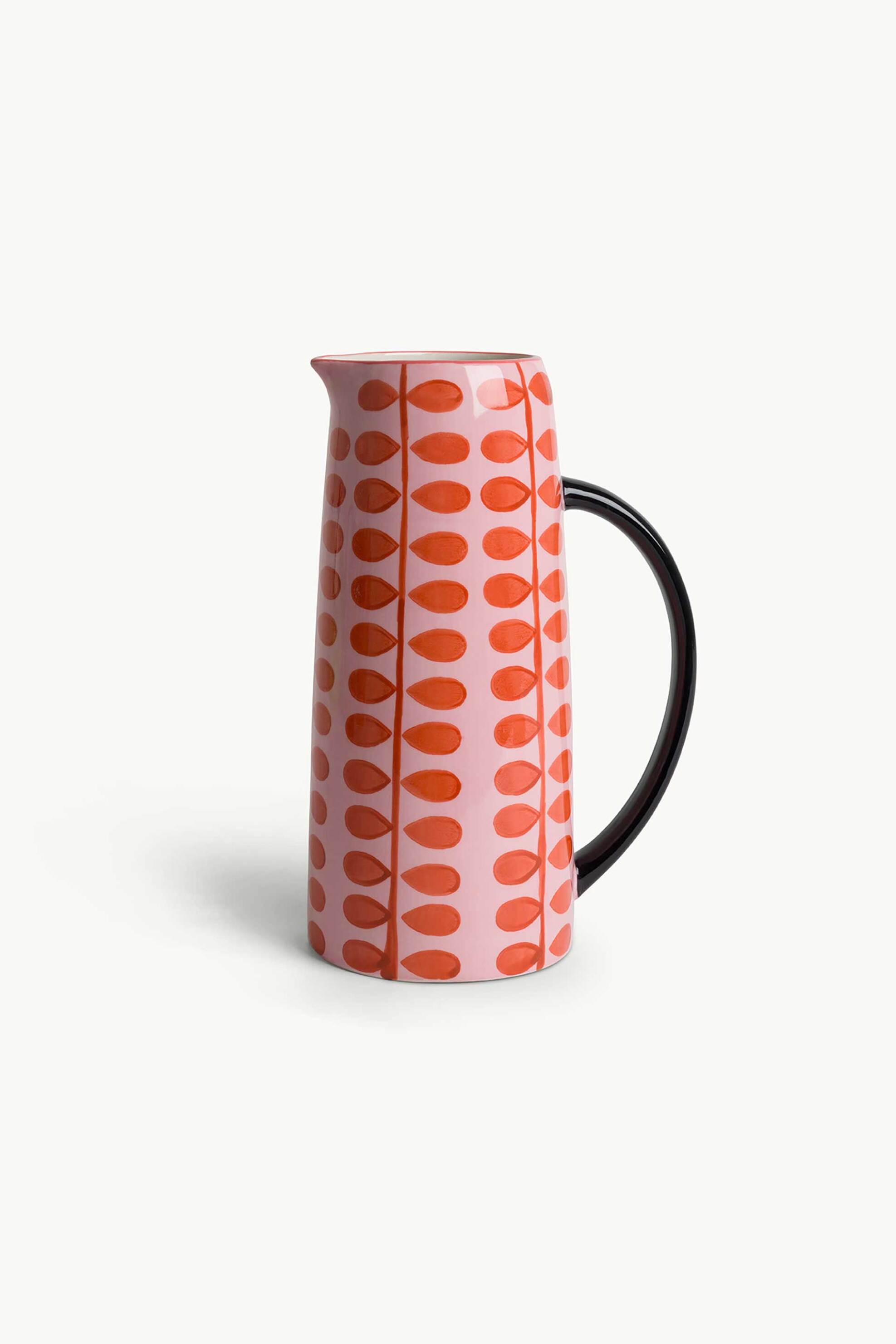 Coincasa κεραμική κανάτα με all-over print 26 x 10 cm - 007469572 Πορτοκαλί