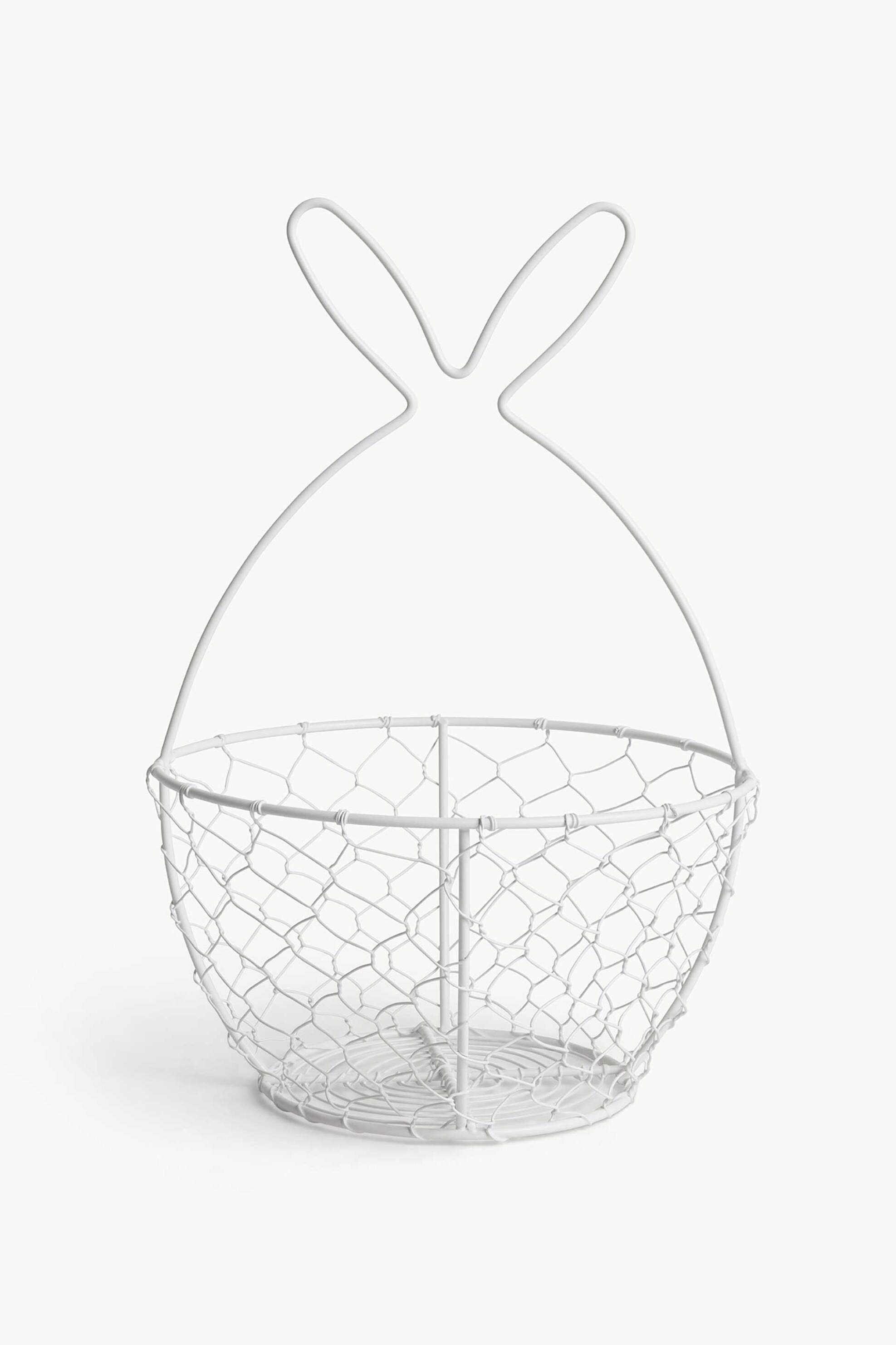 Coincasa μεταλλικό καλάθι σε σχήμα λαγουδάκι 33 x 21,5 cm - 007468390 Λευκό