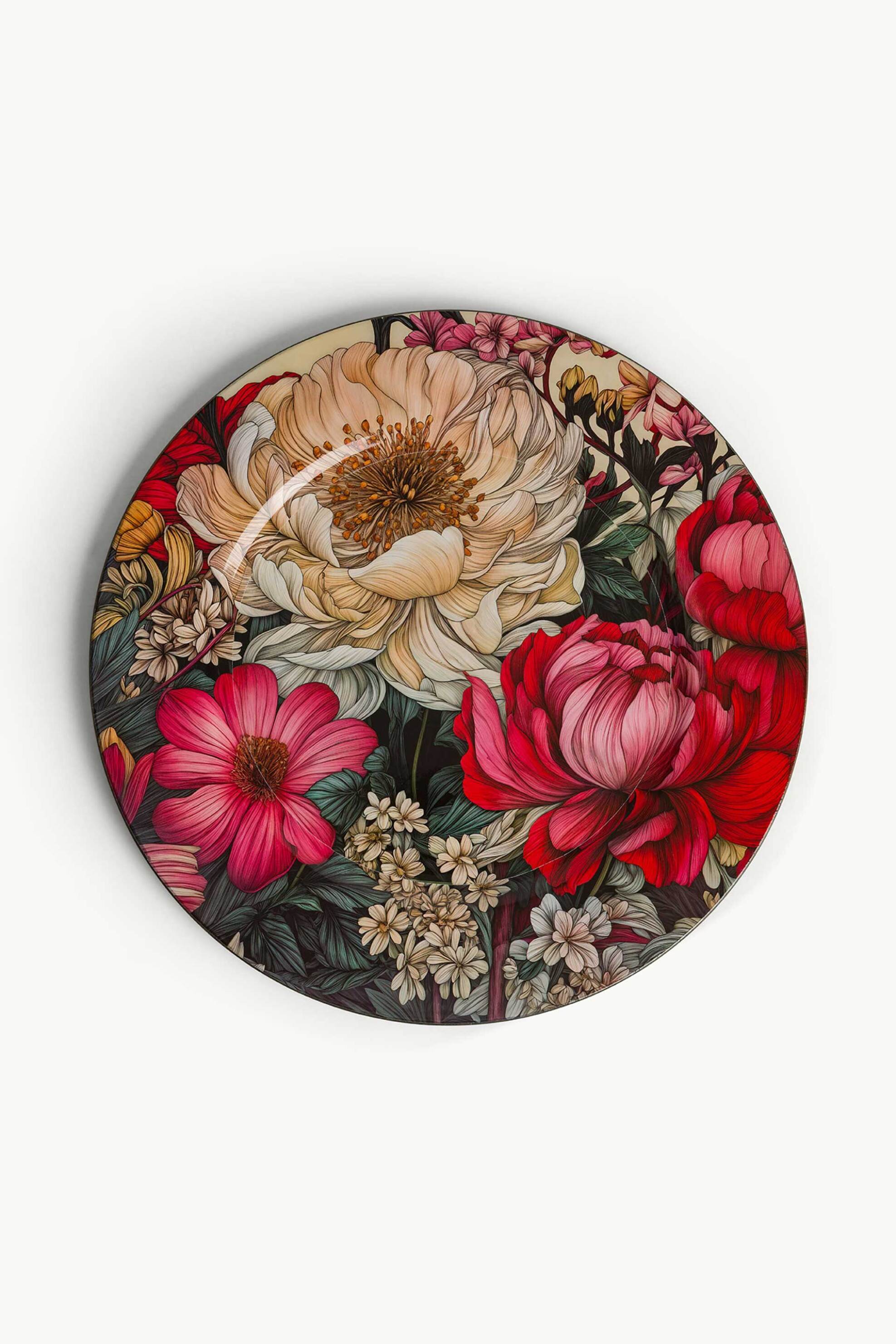 COINCASA Coincasa πλαστικό πιάτο σερβιρίσματος με floral μοτίβο - 007494218 Κόκκινο