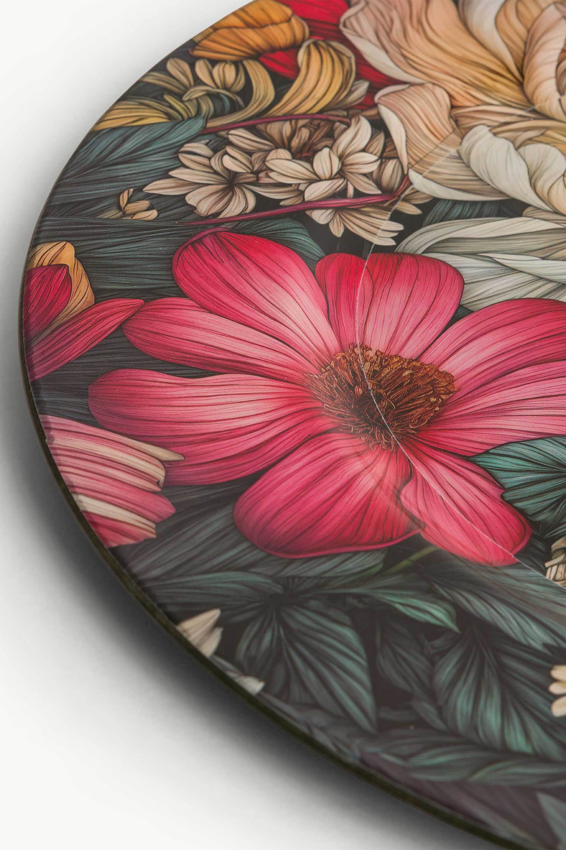 Coincasa πλαστικό πιάτο σερβιρίσματος με floral μοτίβο - 007494218 Κόκκινο φωτογραφία