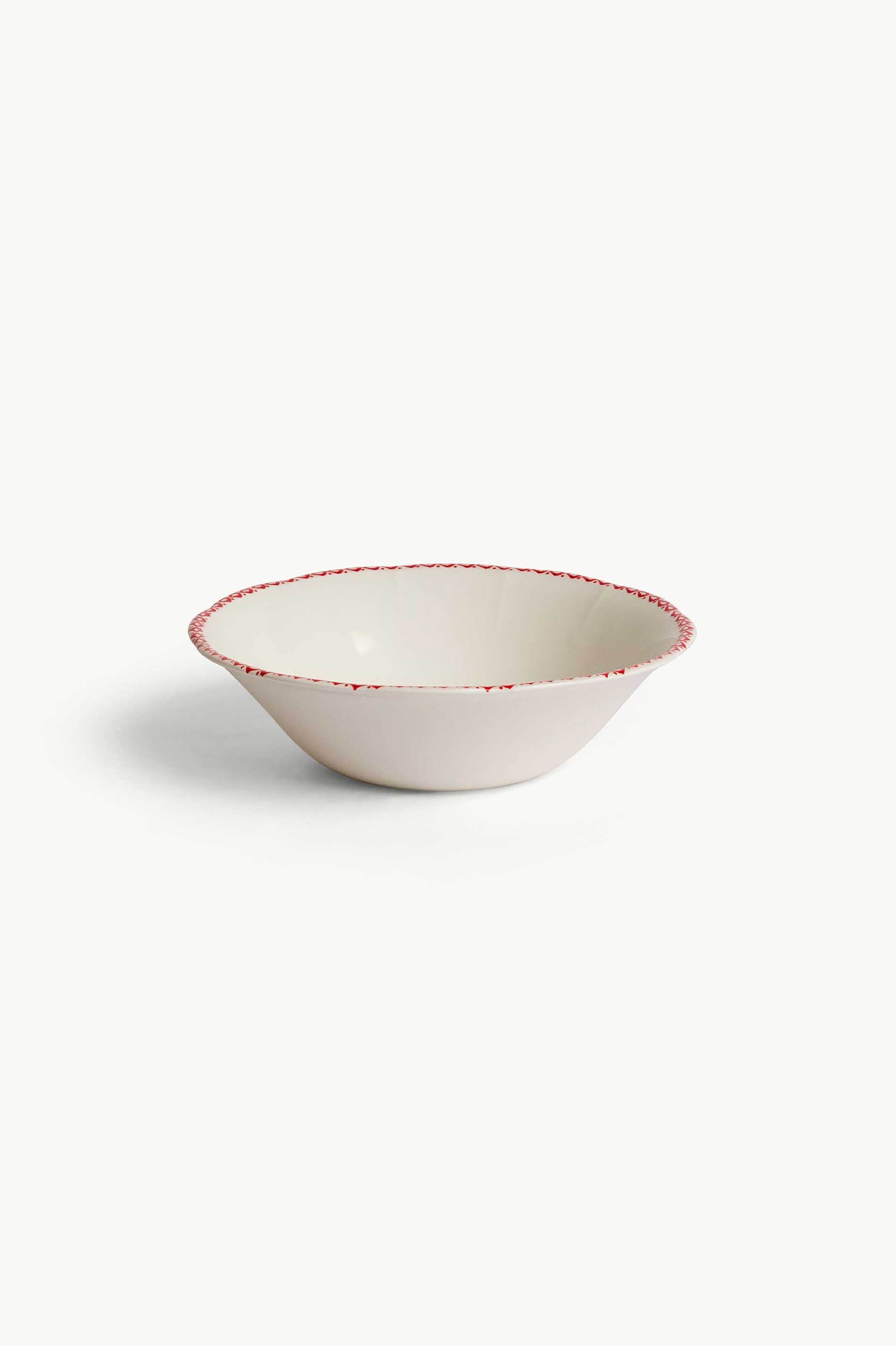 Coincasa κεραμικό μπολ με floral σχέδιο - 007494230 Λευκό