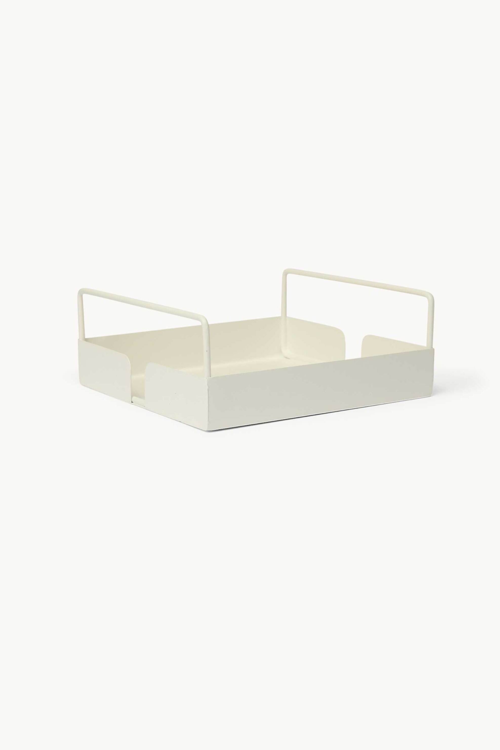 Coincasa σιδερένια θήκη για χαρτοπετσέτες 19 x 19 x 7,5 cm - 006810023 Λευκό