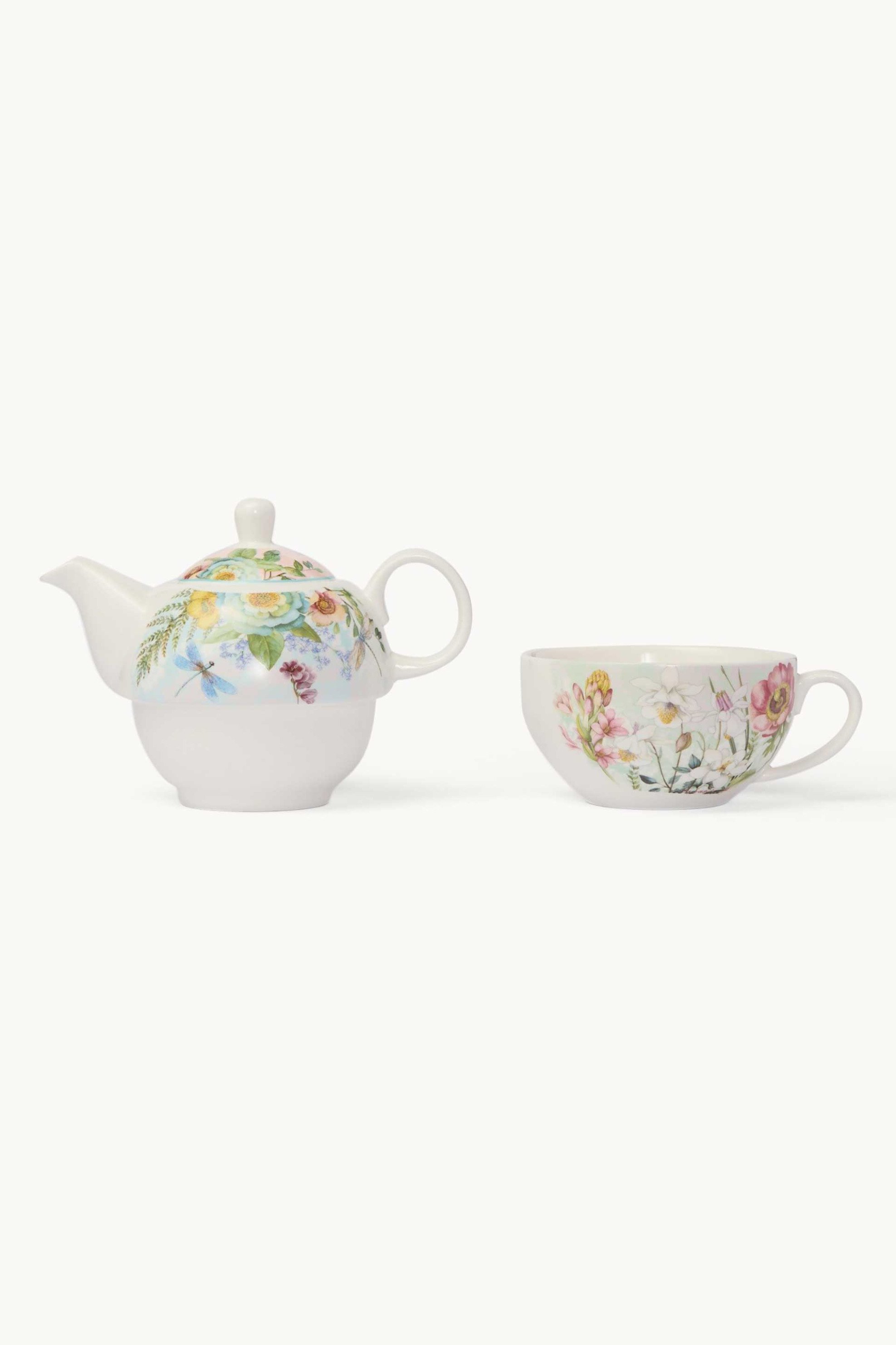 Coincasa πορσελάνινη τσαγιέρα με spring motif 18 x 15 cm - 006809743 Πολύχρωμο