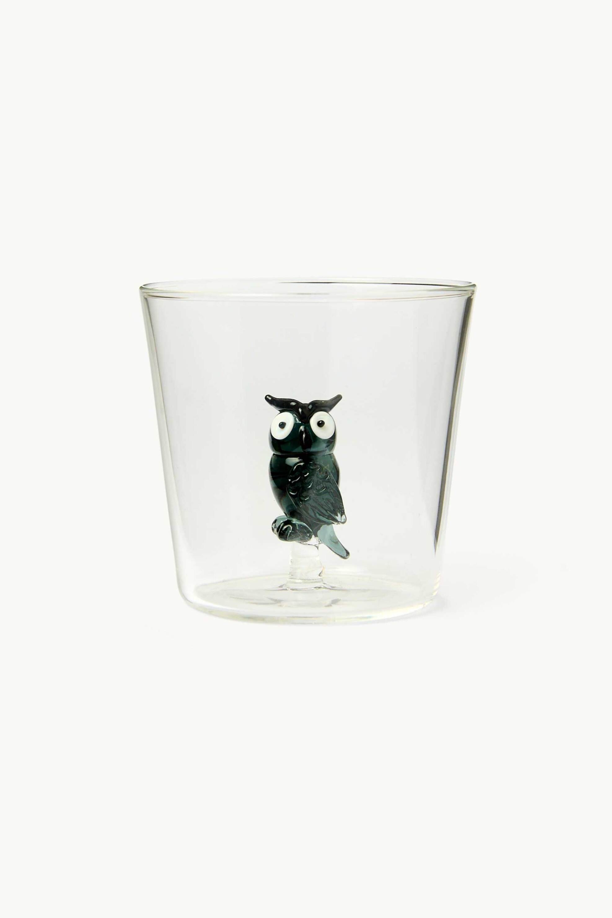 Coincasa γυάλινο ποτήρι με σχέδιο κουκουβάγια 8,5 x 8 cm - 006813400 Διάφανο