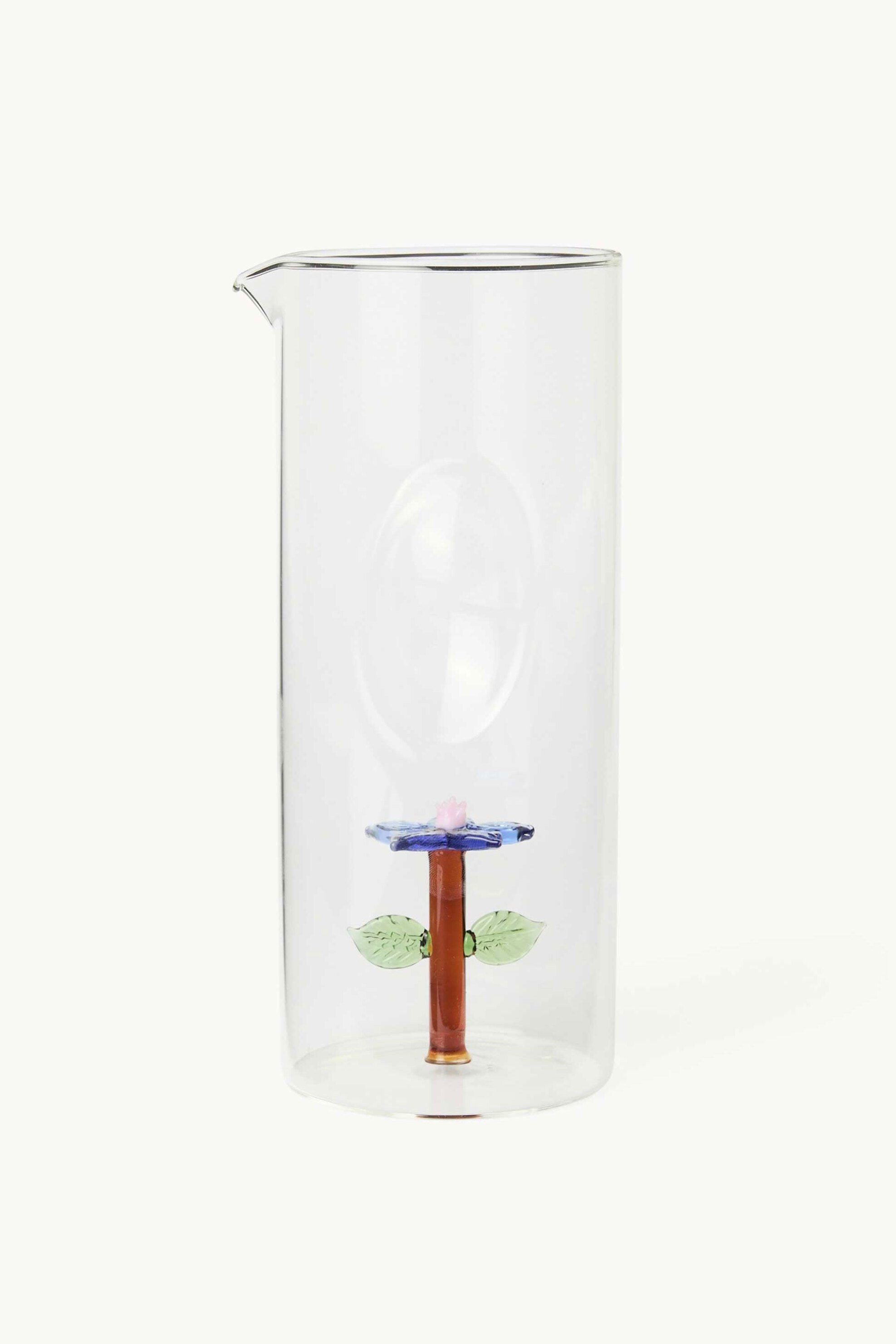 Coincasa γυάλινη κανάτα με σχέδιο λουλούδι 22 x 9 cm - 006813413 Διάφανο