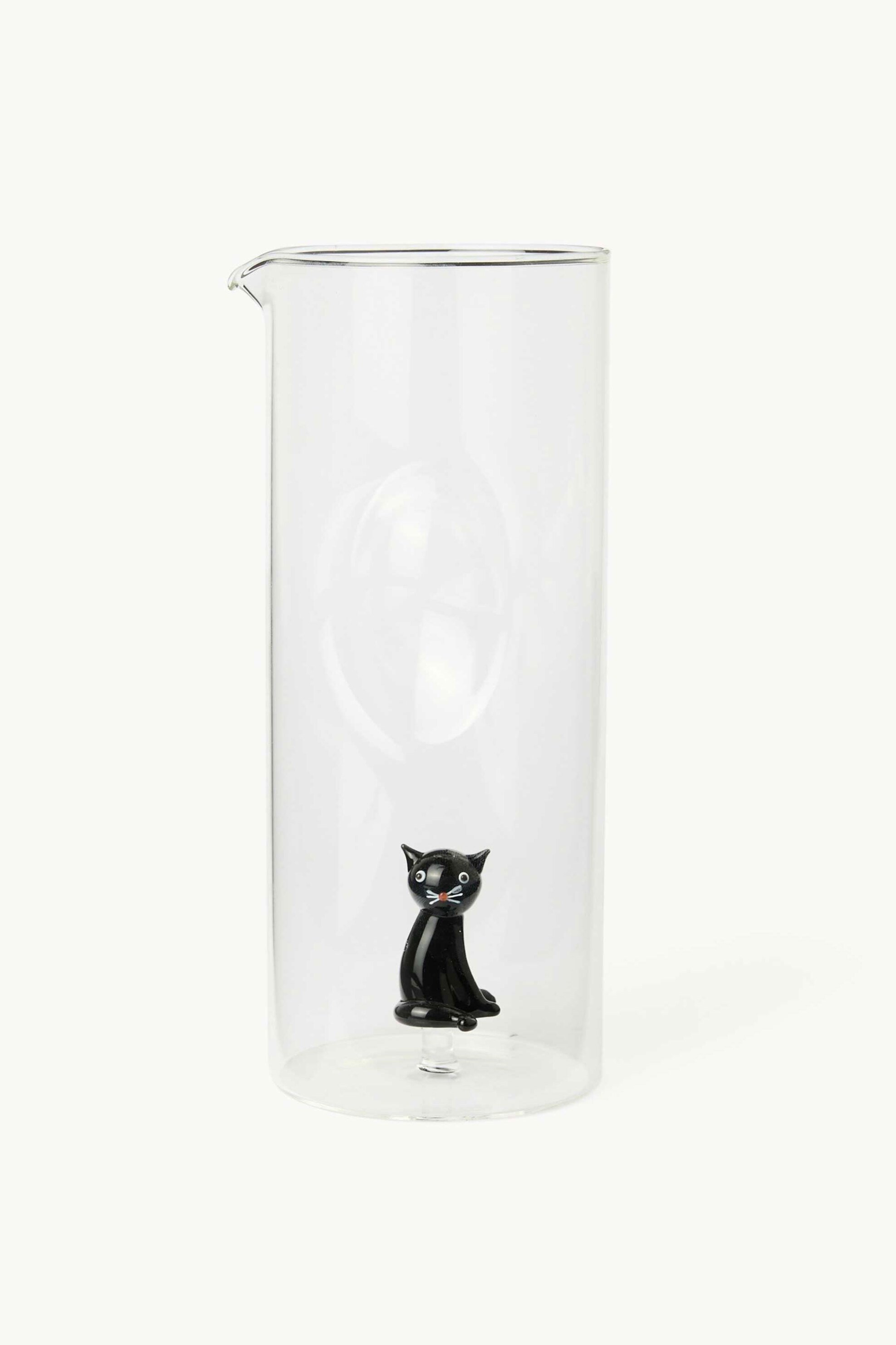 Coincasa γυάλινη κανάτα με σχέδιο γάτα 22 x 9 cm - 006813417 Διάφανο