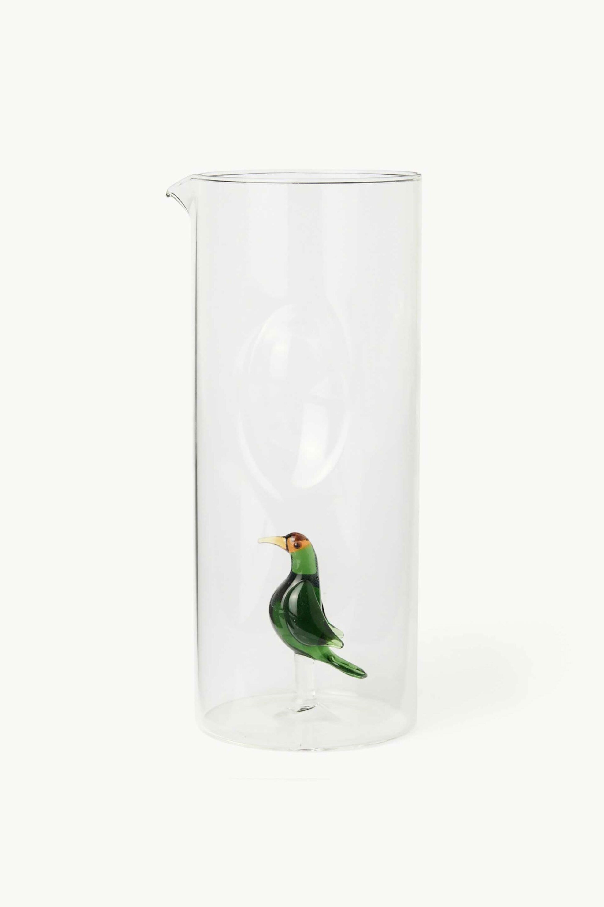 Coincasa γυάλινη κανάτα με σχέδιο πουλί 22 x 9 cm - 006813418 Διάφανο
