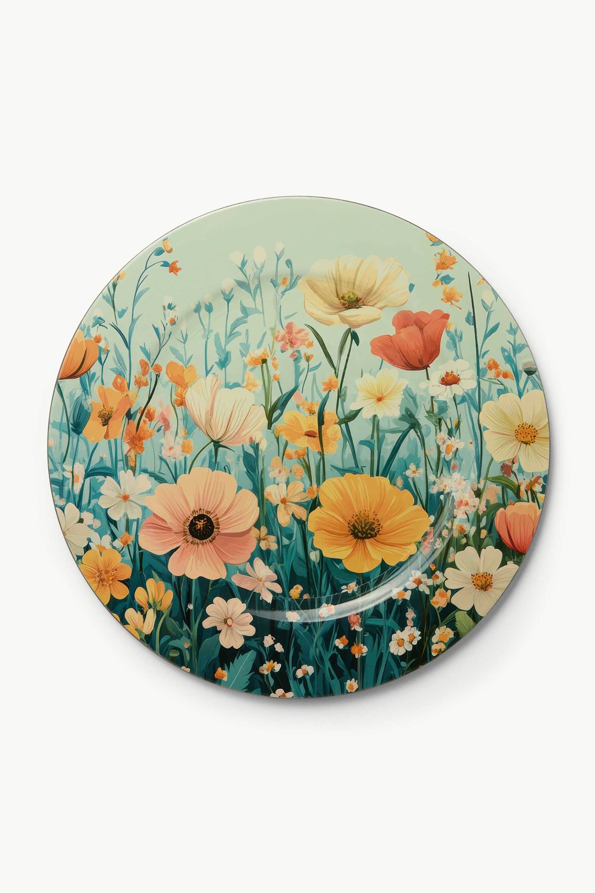 Coincasa πλαστική πιατέλα με floral motif 33 cm - 006809804 Πολύχρωμο