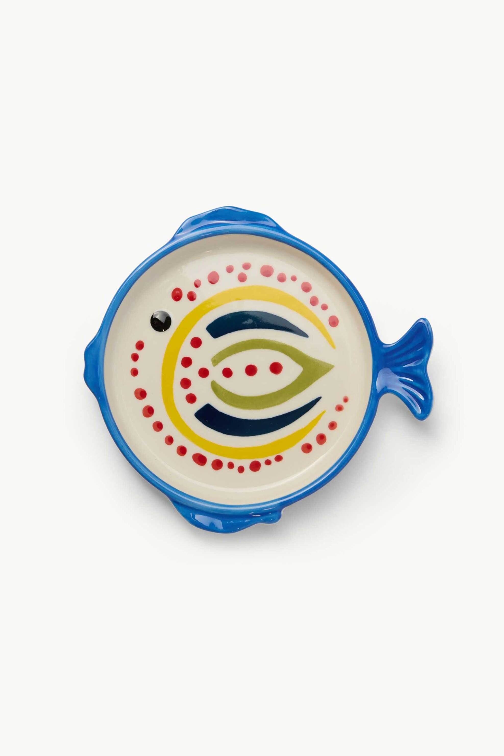Coincasa κεραμική πιατέλα με σχέδιο ψάρι 15 cm - 006813440 Πολύχρωμο