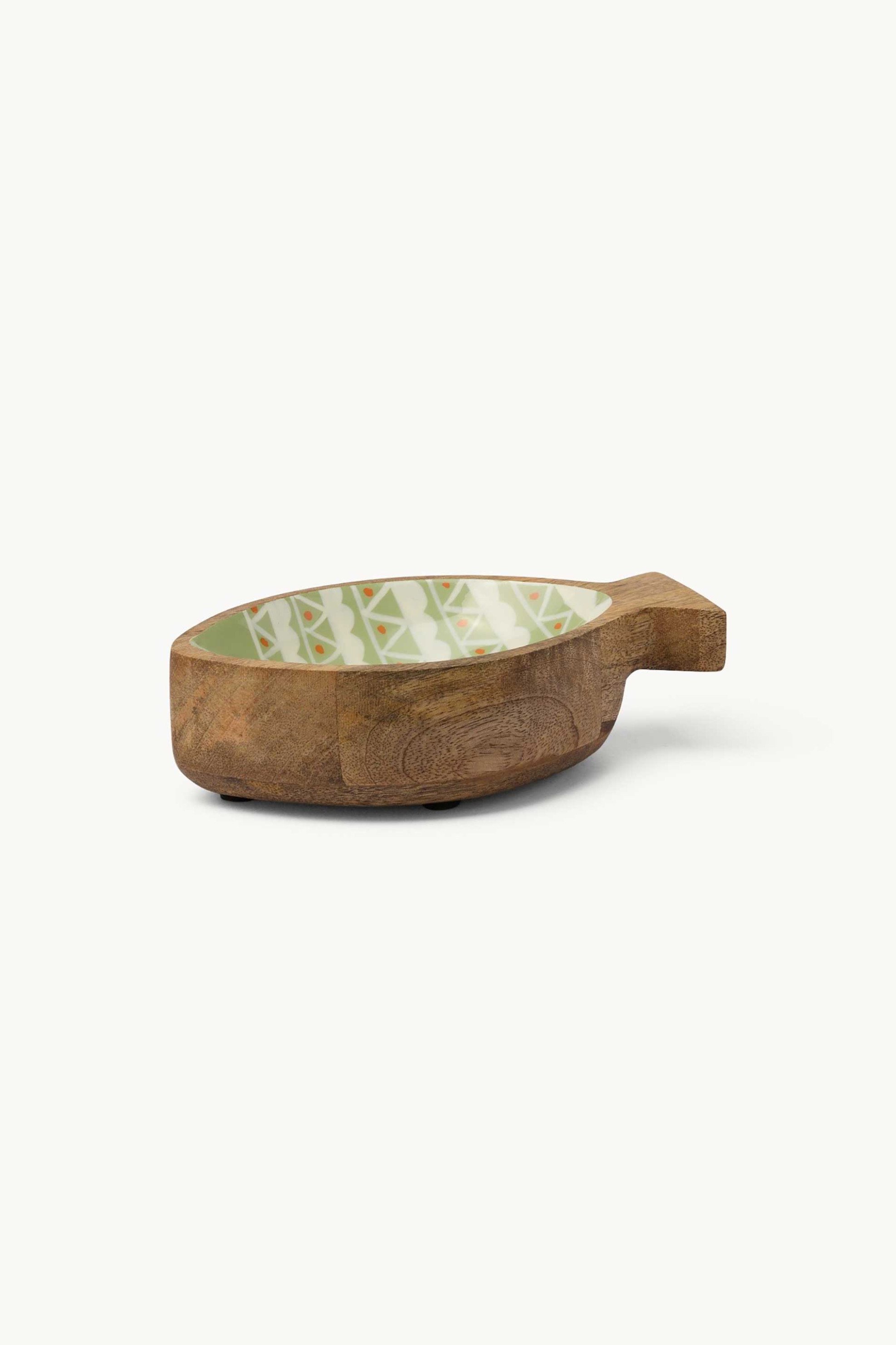Coincasa ξύλινο μπολ από μάνγκο σε σχήμα ψαριού 18 cm - 006813668 Καφέ