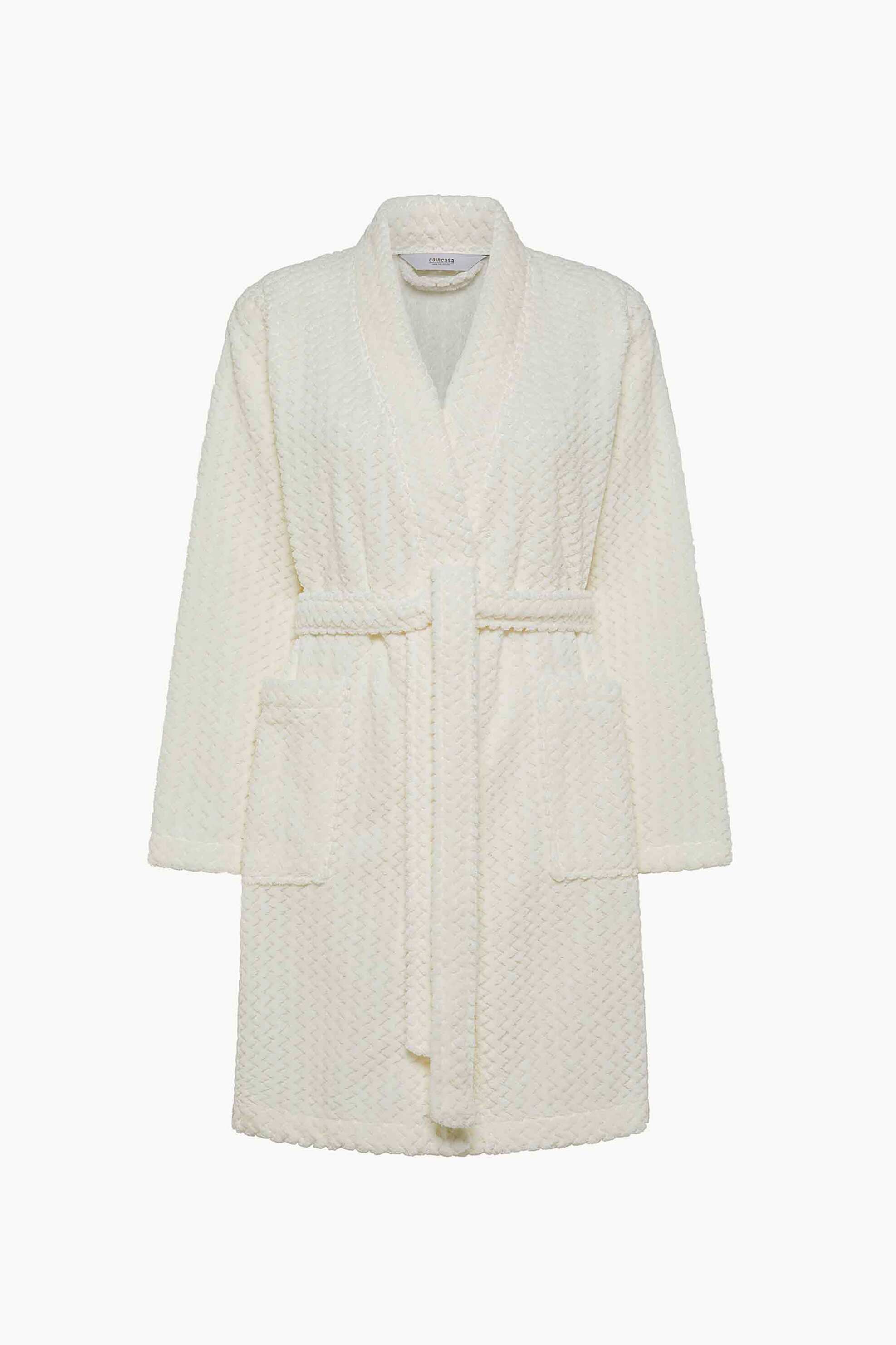 Coincasa γυναικεία ρόμπα με zigzag pattern (M/L) - 006806989 Κρέμ