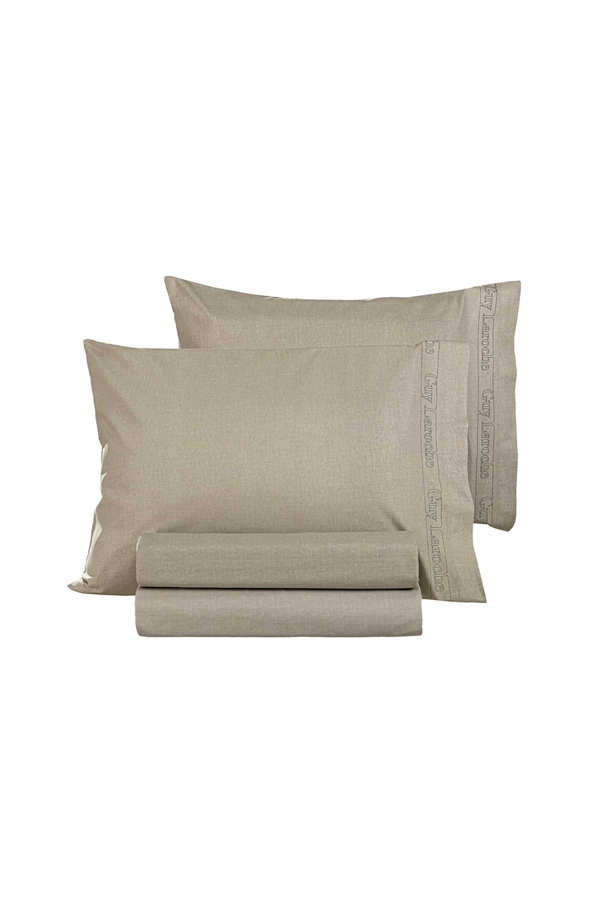 GUY LAROCHE Guy Laroche σεντόνι υπέρδιπλο μονόχρωμο "Color Plus Taupe" 240 x 270 cm - 1110092123104