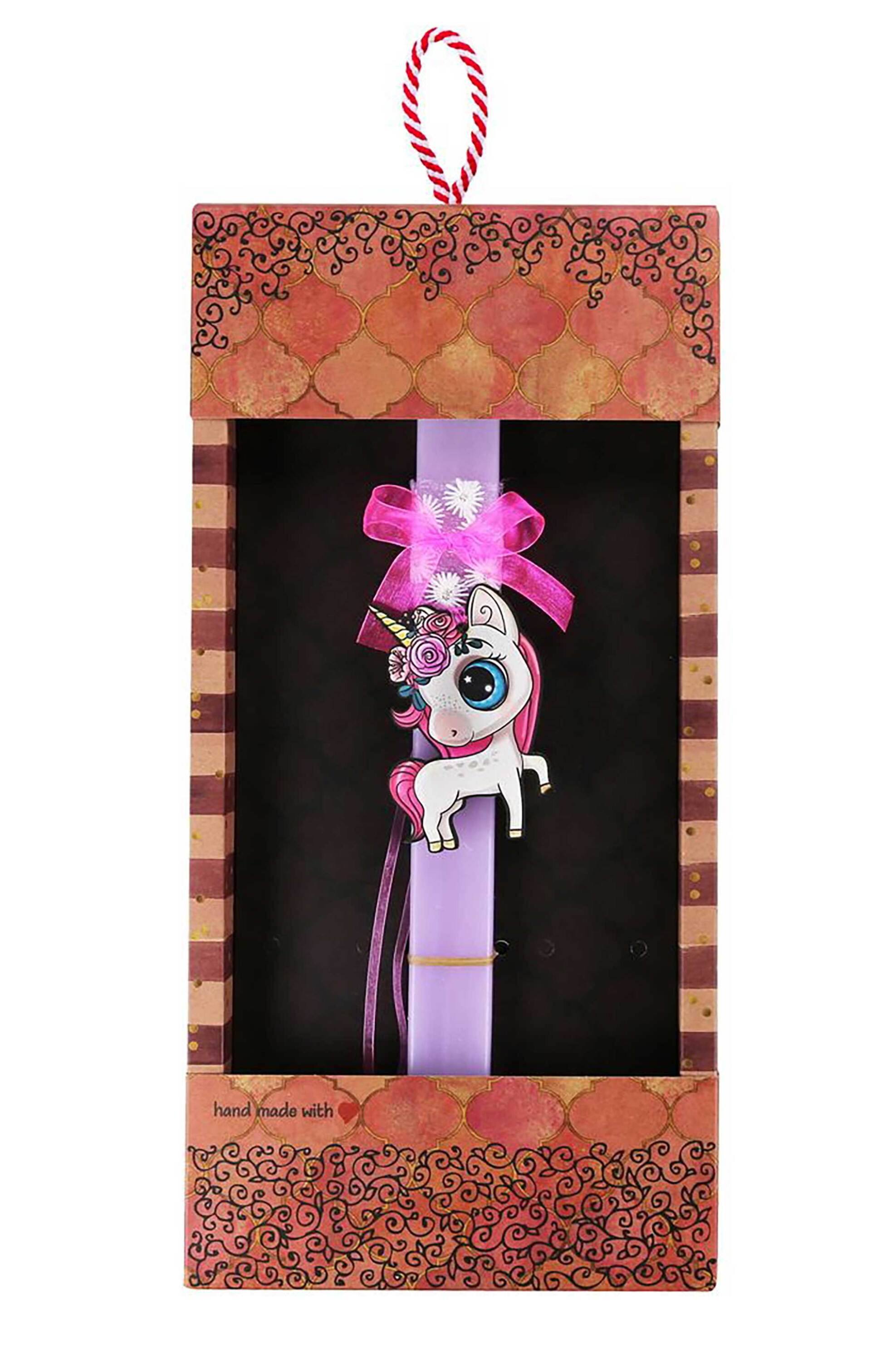 Synchronia πασχαλινή λαμπάδα Basic - Μονόκερος Με Λουλούδια - LA25036P