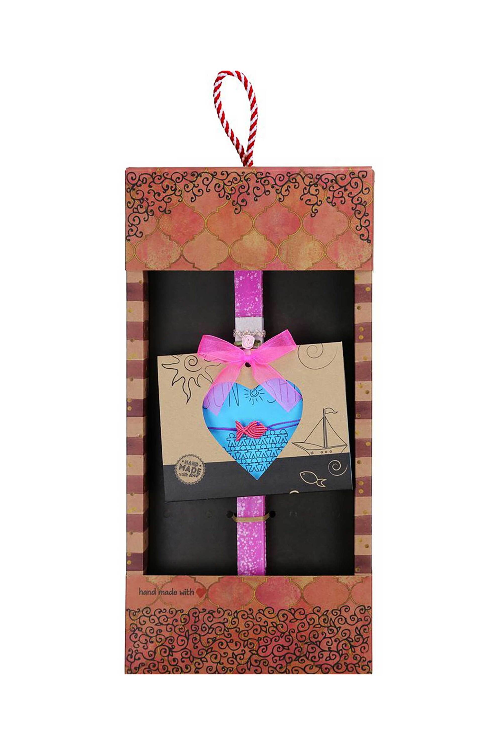 SYNCHRONIA Synchronia πασχαλινή λαμπάδα βραχιόλι ψαράκι ροζ - LA26002B