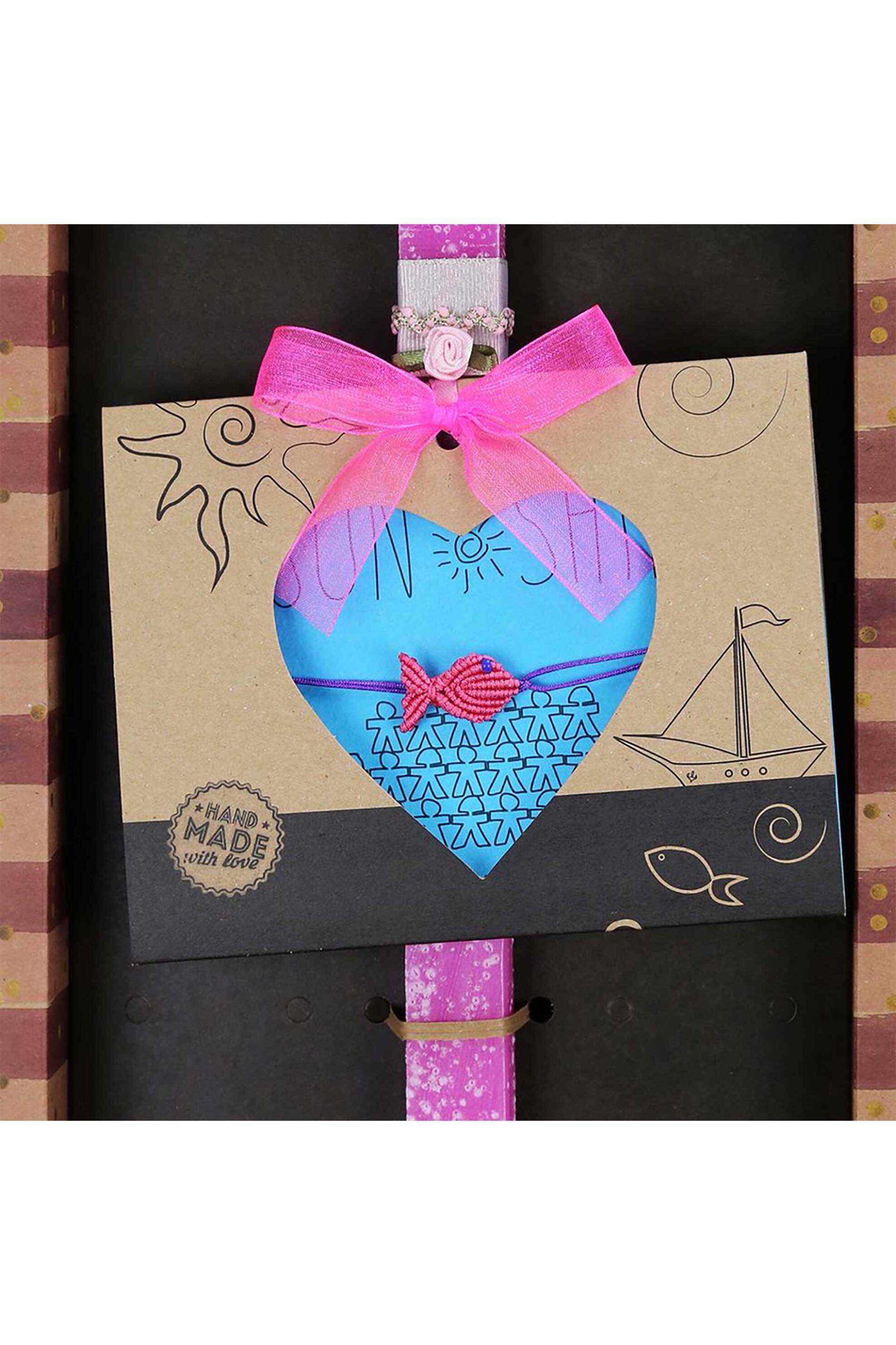 Synchronia πασχαλινή λαμπάδα βραχιόλι ψαράκι ροζ - LA26002B φωτογραφία