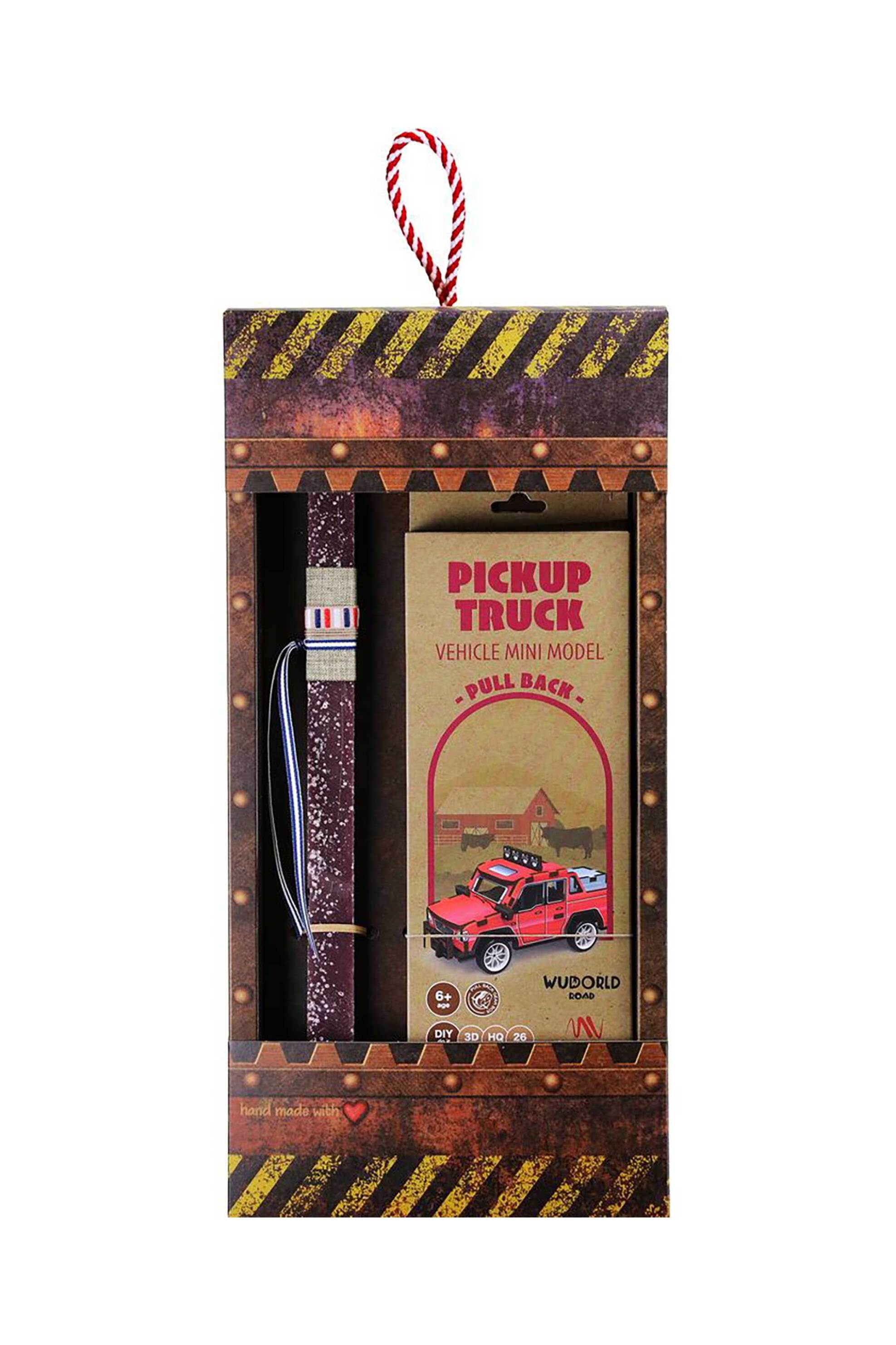 SYNCHRONIA Synchronia πασχαλινή λαμπάδα μοντέλο ξύλινο pull back pickup truck - LA26016G