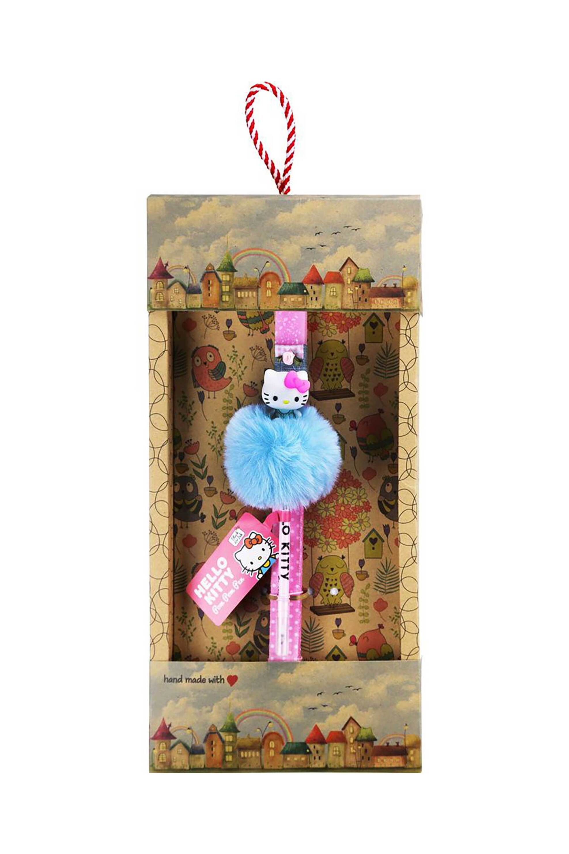 Synchronia πασχαλινή λαμπάδα στυλό pom-pom Hello Kitty ροζ - LA26021A