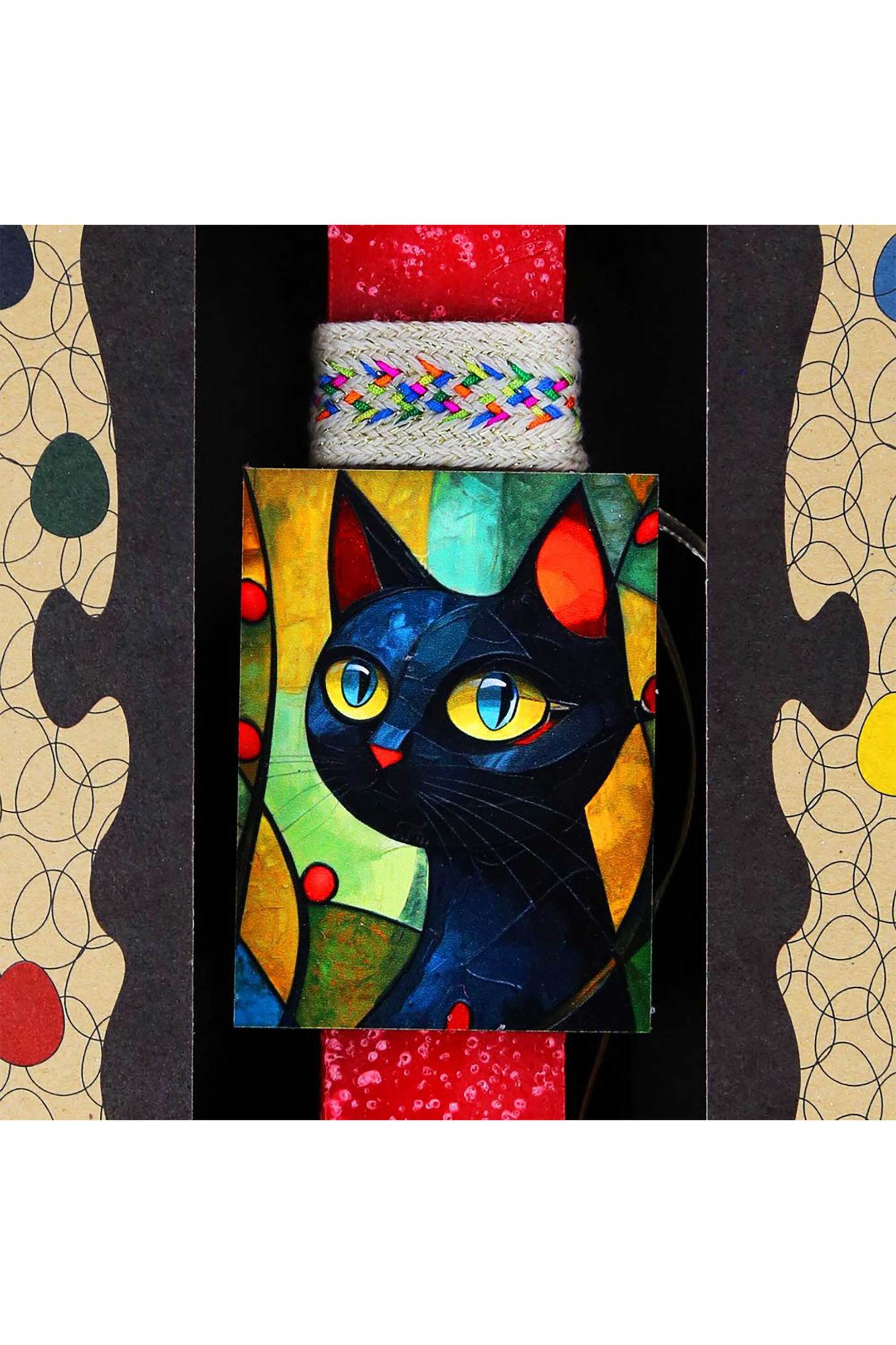 Synchronia πασχαλινή λαμπάδα μαγνητάκι pet γάτα πρόσωπο - LA26031C φωτογραφία