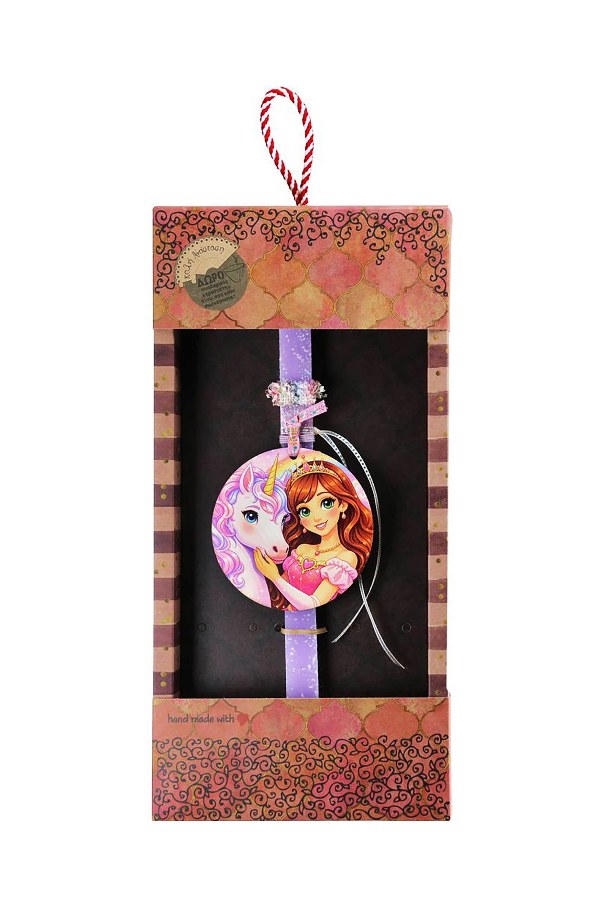 Synchronia πασχαλινή λαμπάδα πριγκίπισσα με μονόκερο - LA26033B